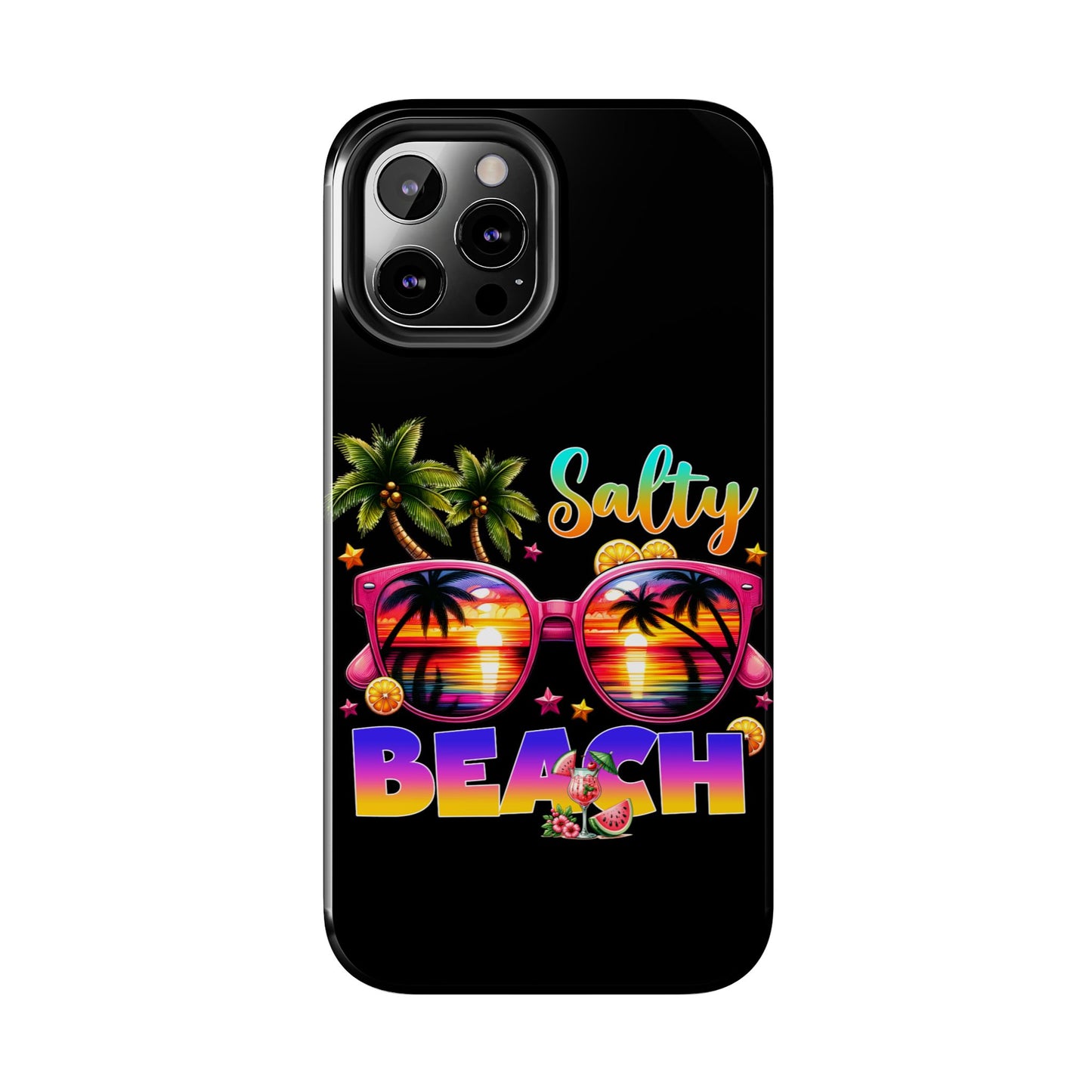 Salty beach summer aesthetics iPhone case. Compatible with iPhone models 11-16. Custom phone case for smartphones. design for Girls, Woman