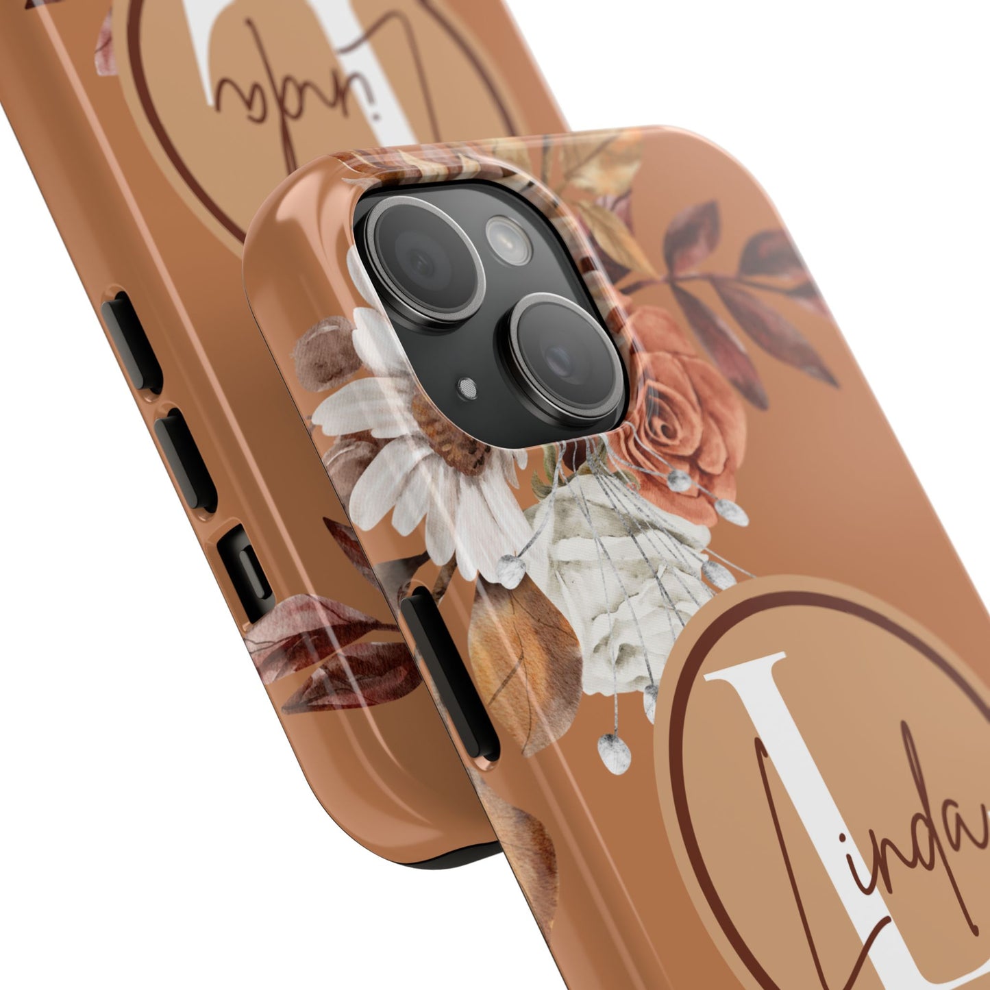 Custom Initial & Name Autumn Floral iPhone Case – Personalized Monogram Phone Cover