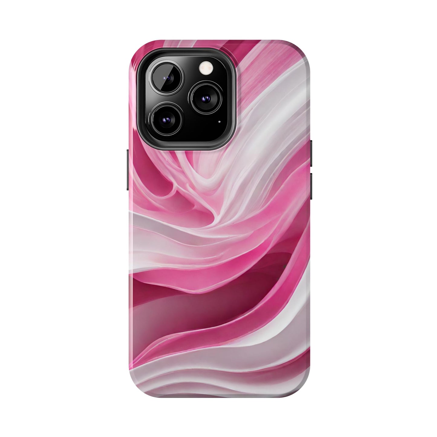Pink & white wave-abstract iPhone case-phone accessories