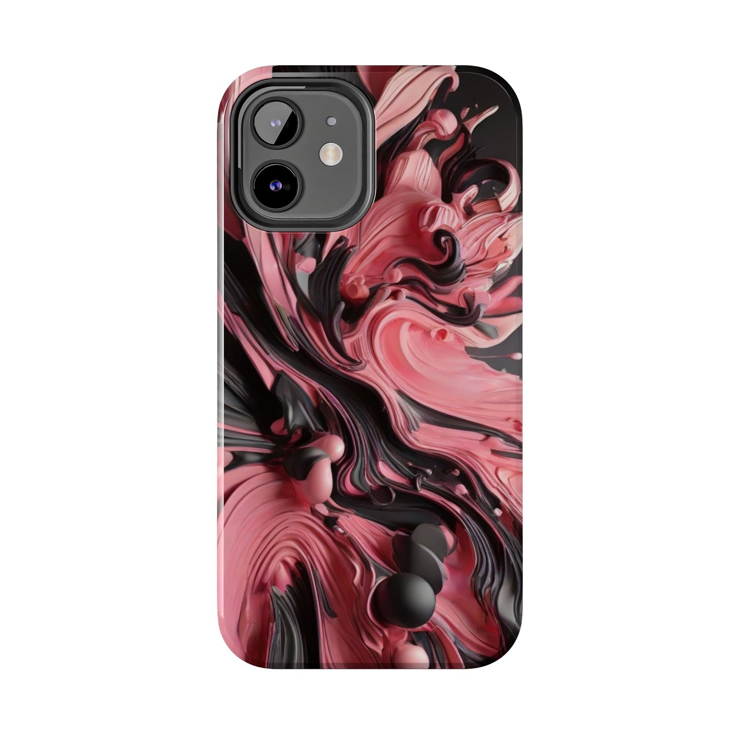 Pink & black abstract iPhone case- aesthetic & stylish design