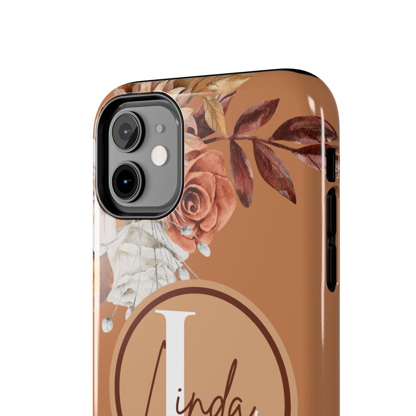 Custom Initial & Name Autumn Floral iPhone Case – Personalized Monogram Phone Cover