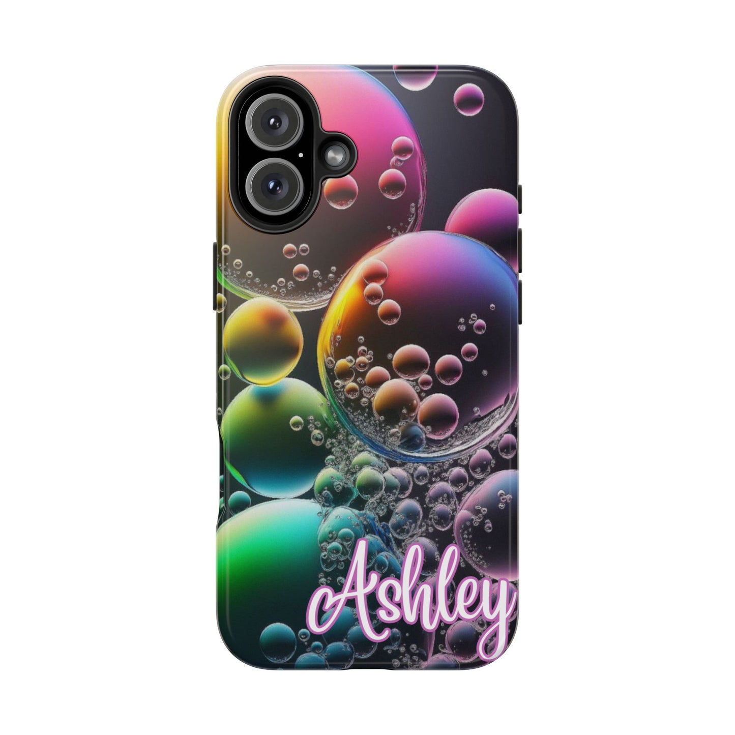 Custom Name Bubble iPhone Case – Personalized Colorful Phone Cover