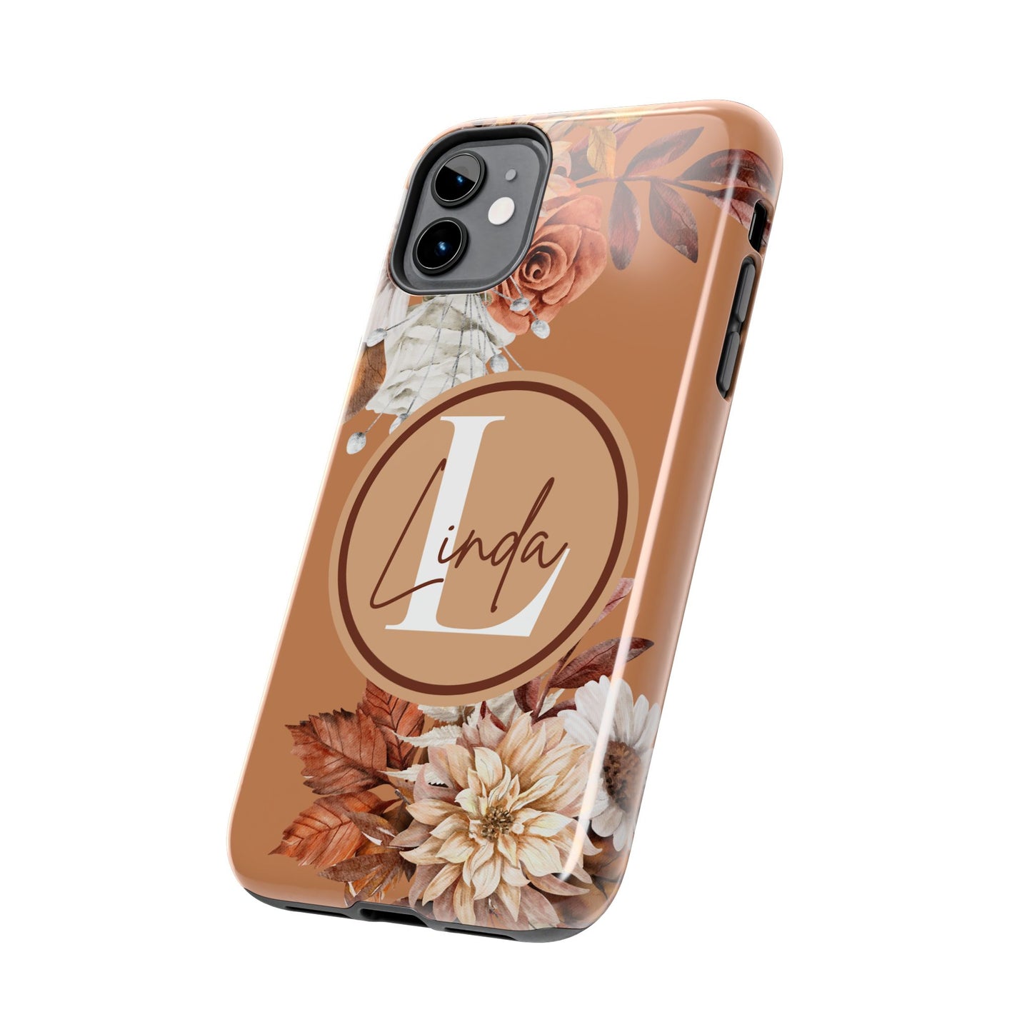 Custom Initial & Name Autumn Floral iPhone Case – Personalized Monogram Phone Cover