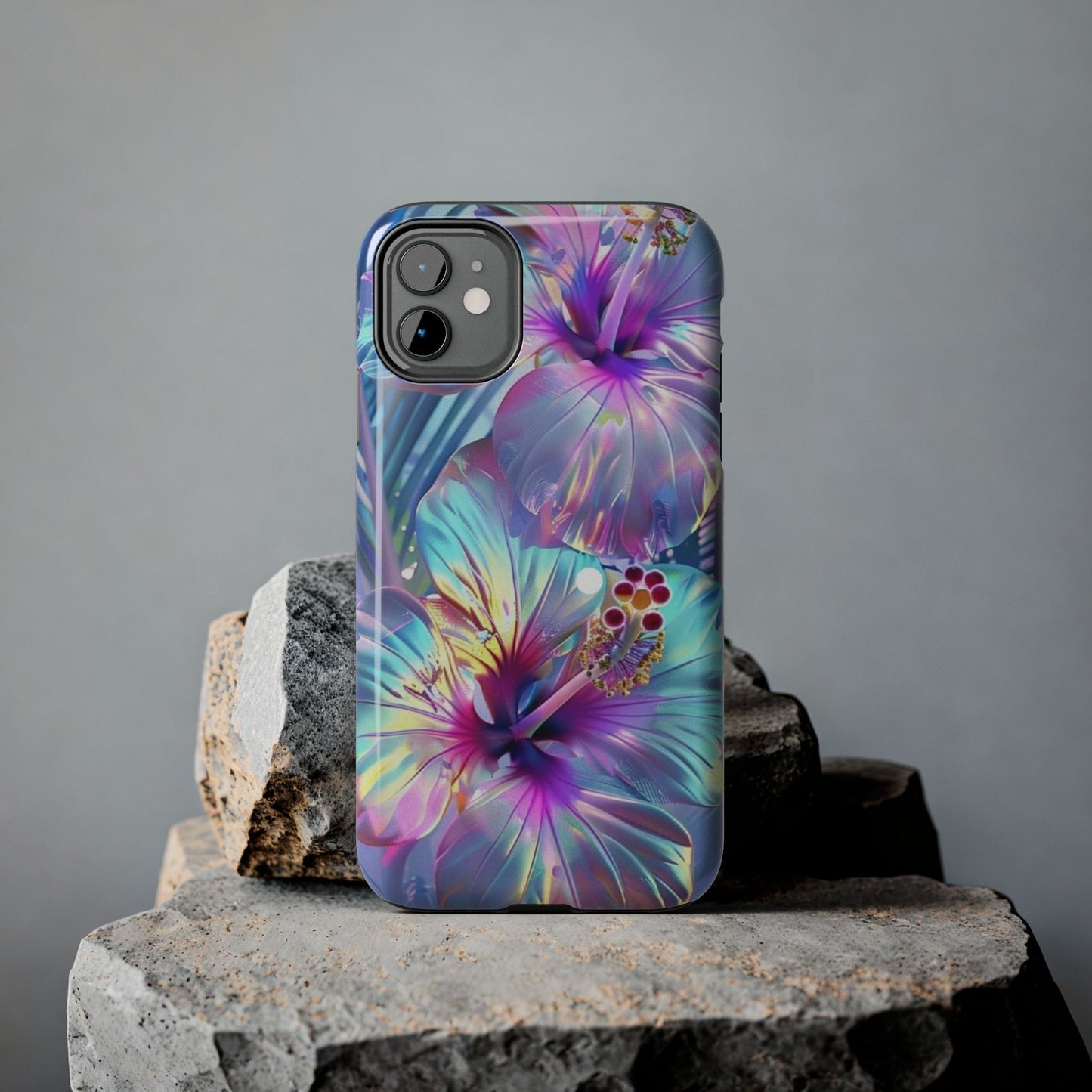 Iridescent hibiscus  iPhone case Models 11-16