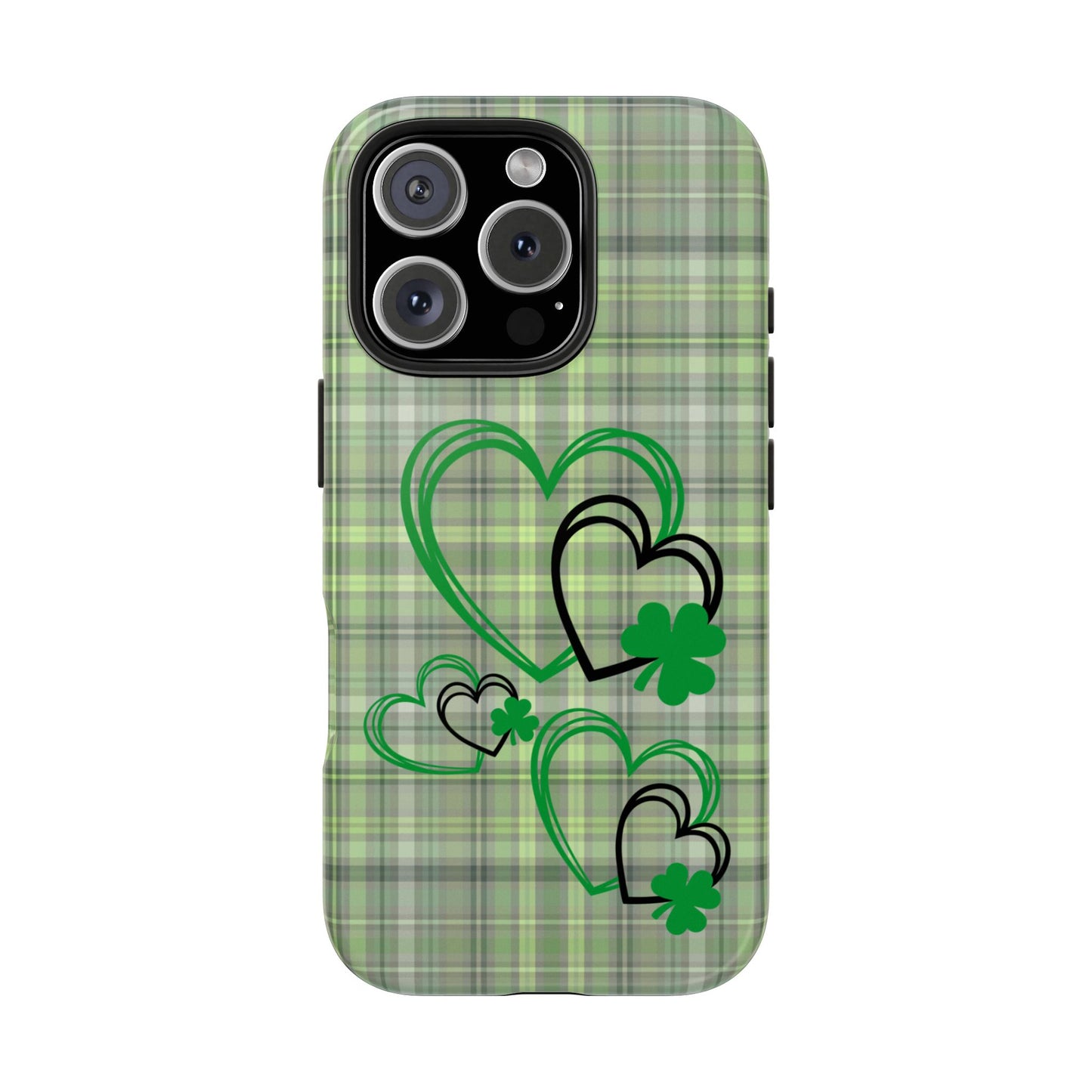 Plaid Hearts & Shamrock St. Patrick’s Day iPhone Case | Sole Artist Studio