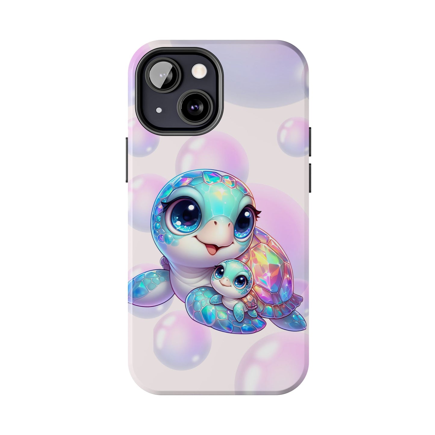 Mama & baby sea turtles summer aesthetics iPhone case. Compatible with iPhone models 11-15 including all mini, plus, pro & pro max. Custom phone case for smartphones. design for Girls, Woman