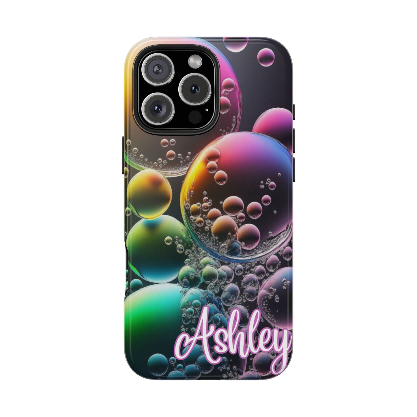 Custom Name Bubble iPhone Case – Personalized Colorful Phone Cover
