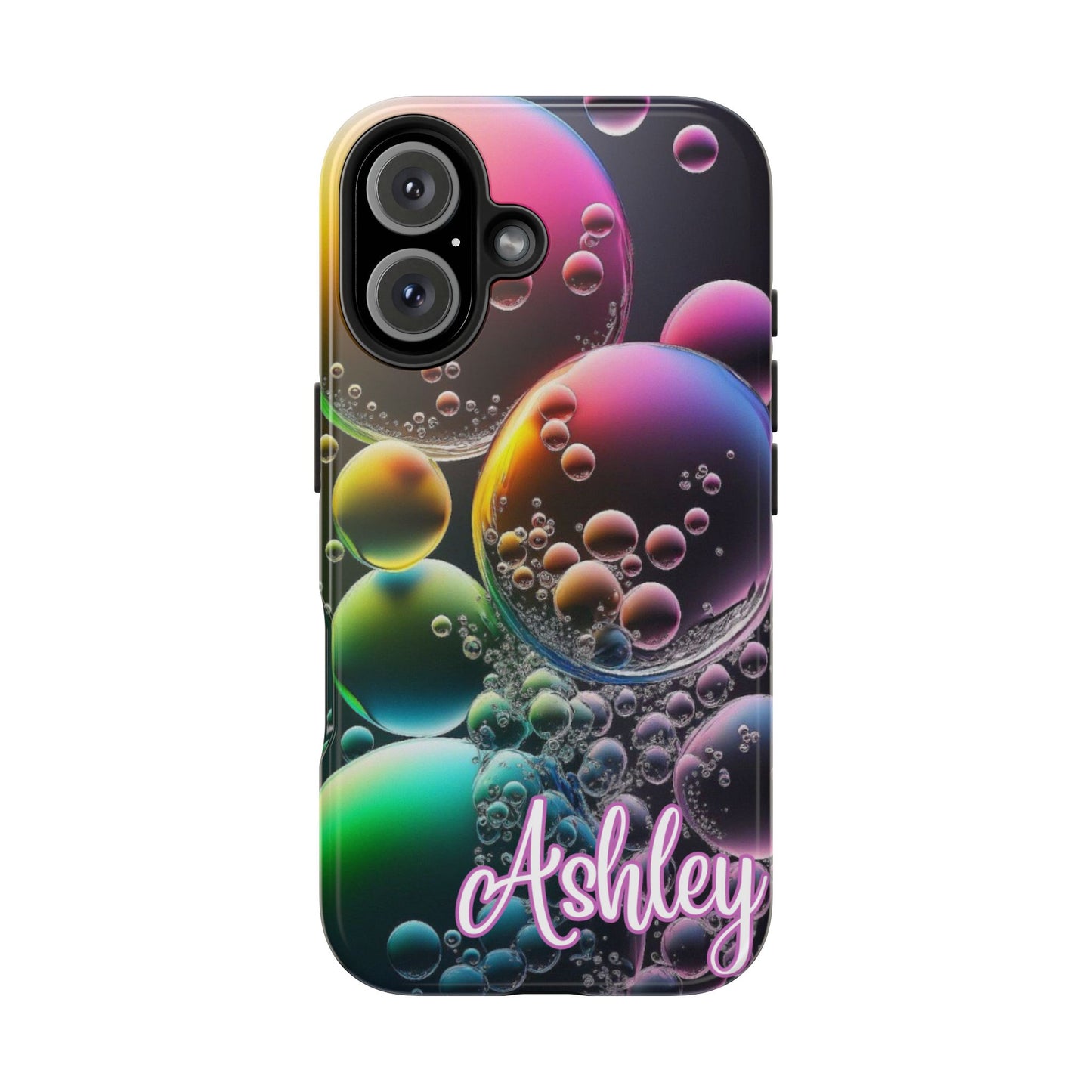 Custom Name Bubble iPhone Case – Personalized Colorful Phone Cover