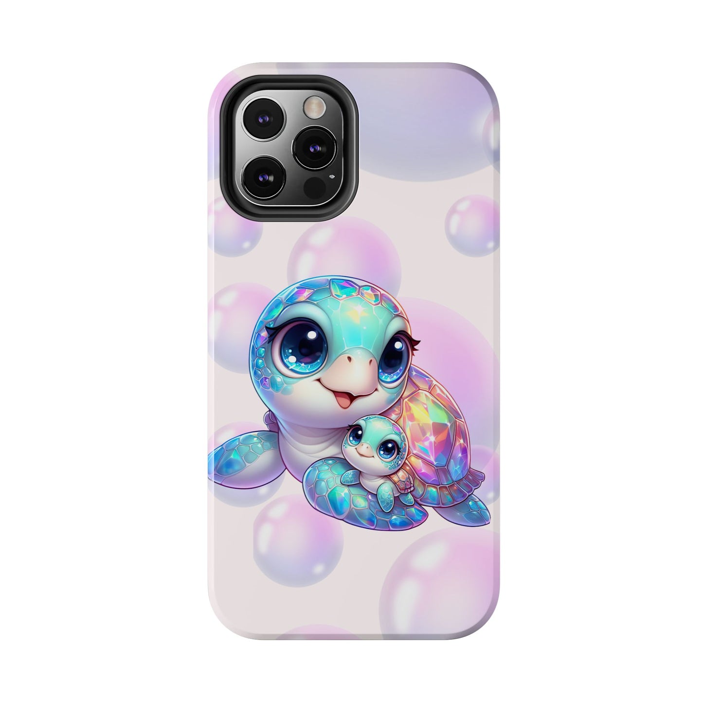 Mama & baby sea turtles summer aesthetics iPhone case. Compatible with iPhone models 11-15 including all mini, plus, pro & pro max. Custom phone case for smartphones. design for Girls, Woman