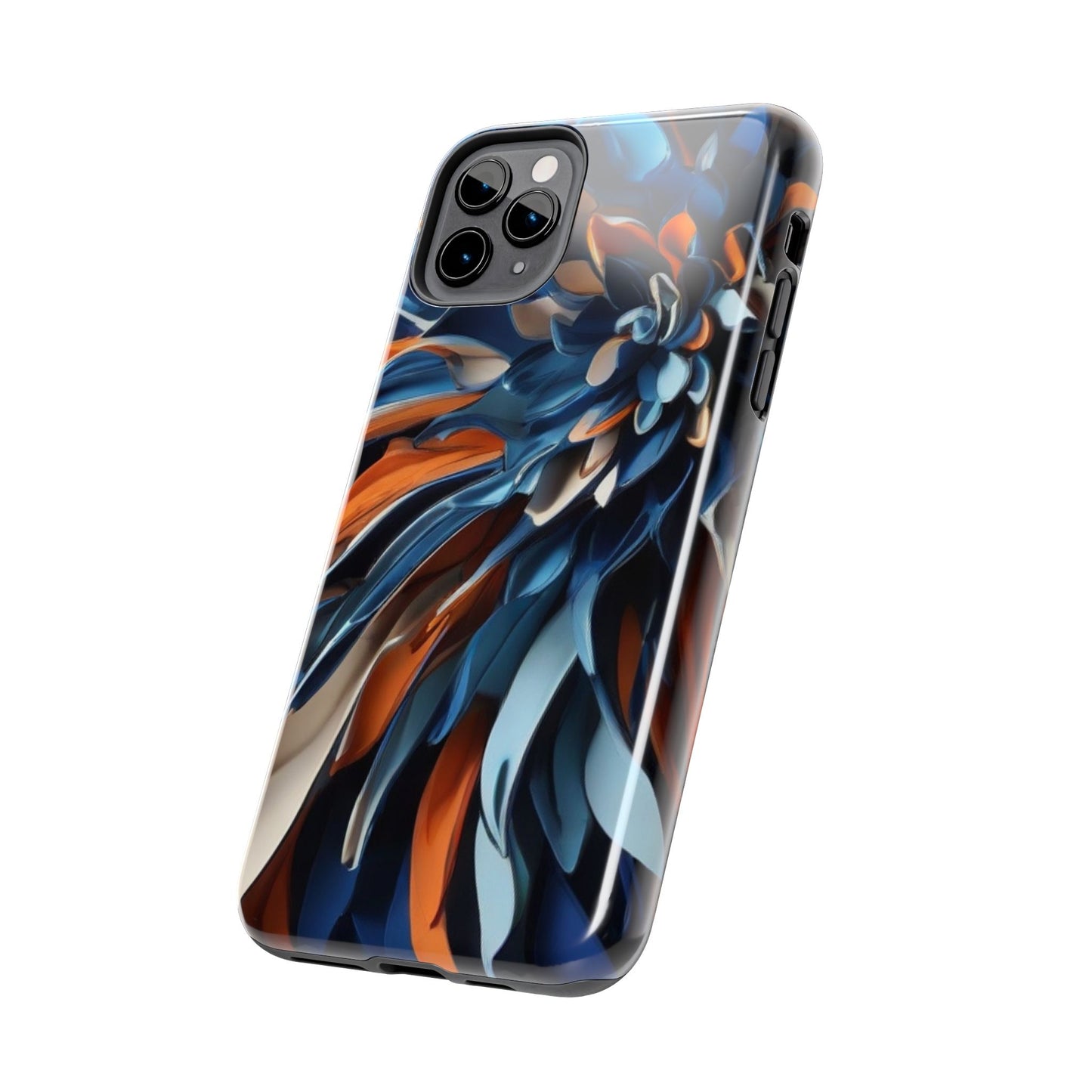 Blue & Orange Abstract Art Tough iPhone Case | Sole Artist Studio