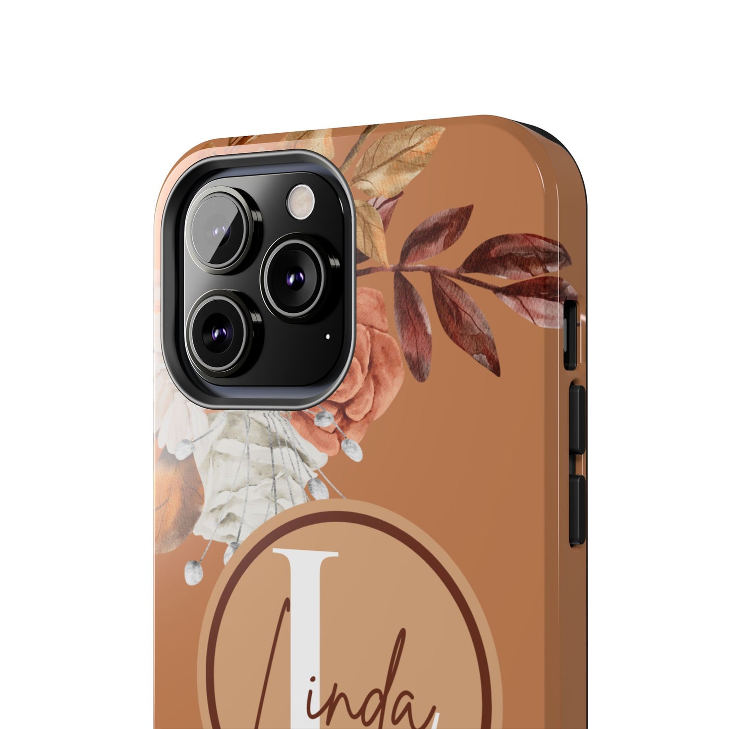 Custom Initial & Name Autumn Floral iPhone Case – Personalized Monogram Phone Cover