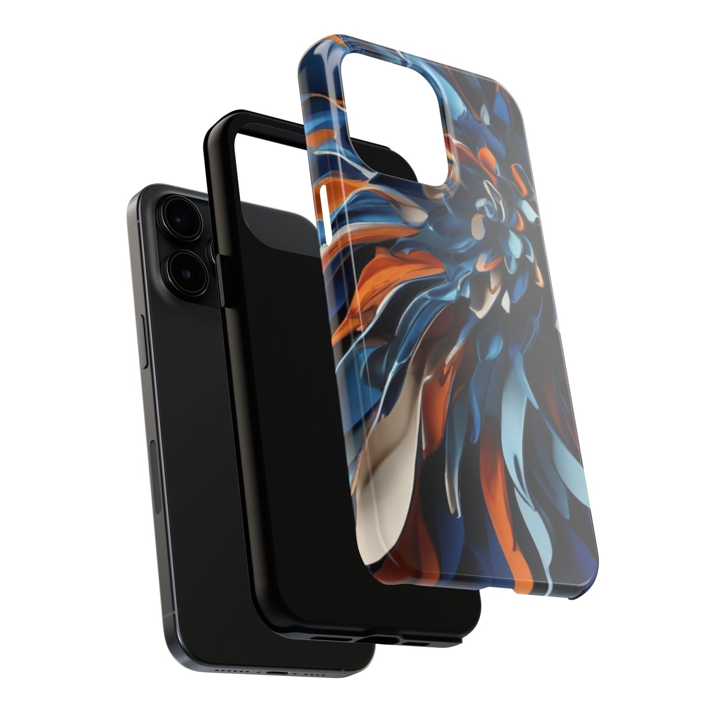 Blue & Orange Abstract Art Tough iPhone Case | Sole Artist Studio