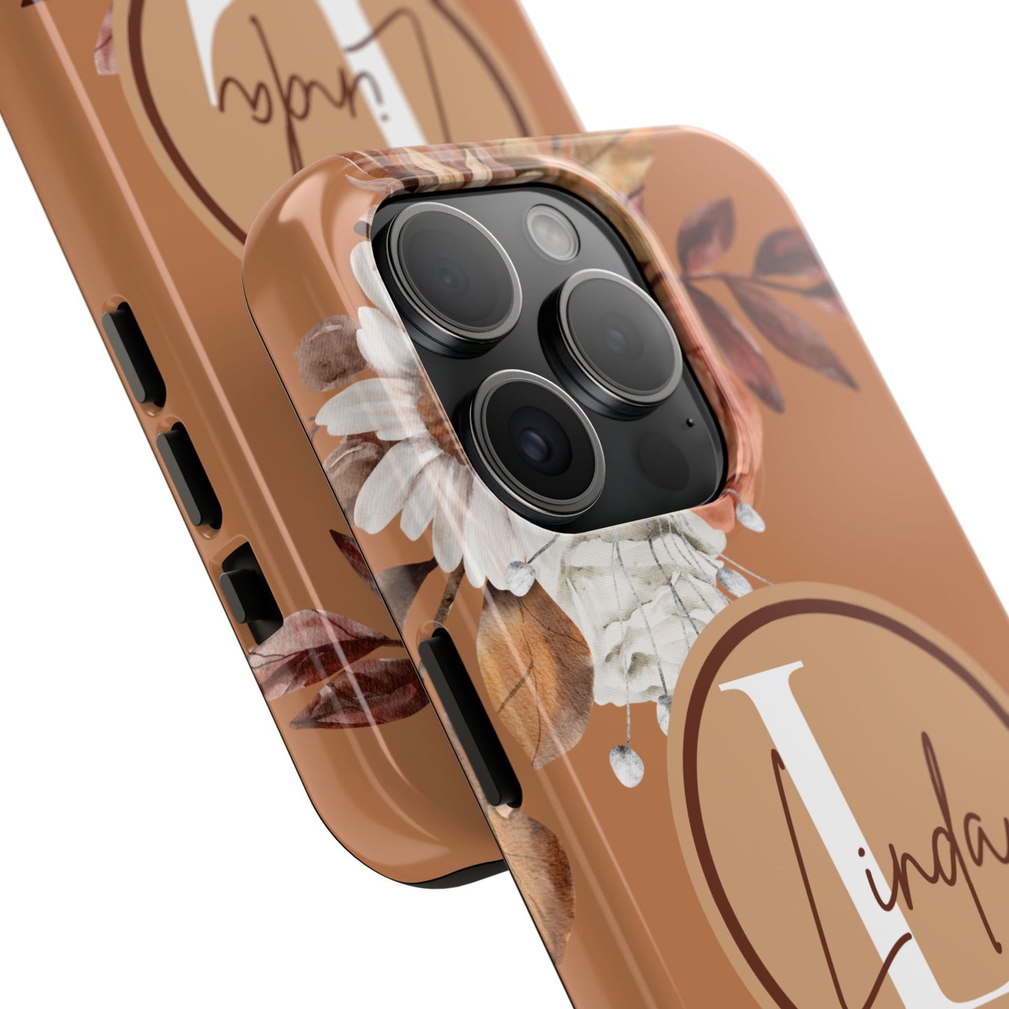 Custom Initial & Name Autumn Floral iPhone Case – Personalized Monogram Phone Cover