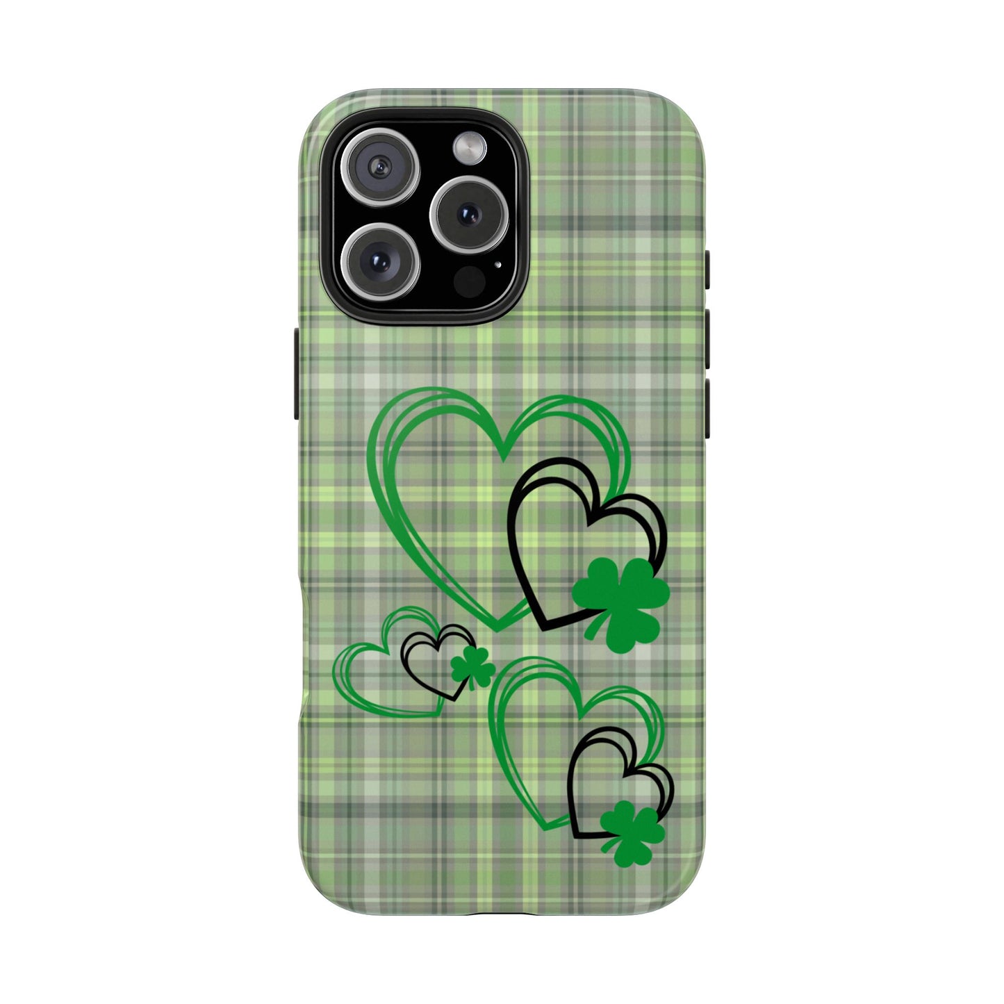 Plaid Hearts & Shamrock St. Patrick’s Day iPhone Case | Sole Artist Studio