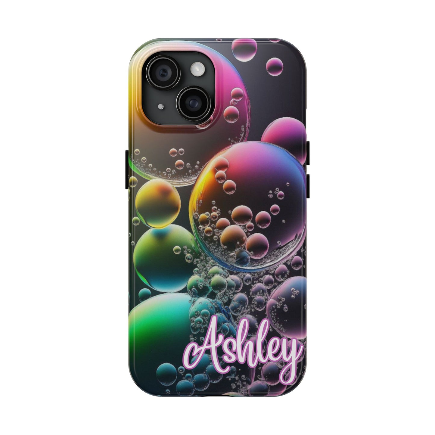 Custom Name Bubble iPhone Case – Personalized Colorful Phone Cover