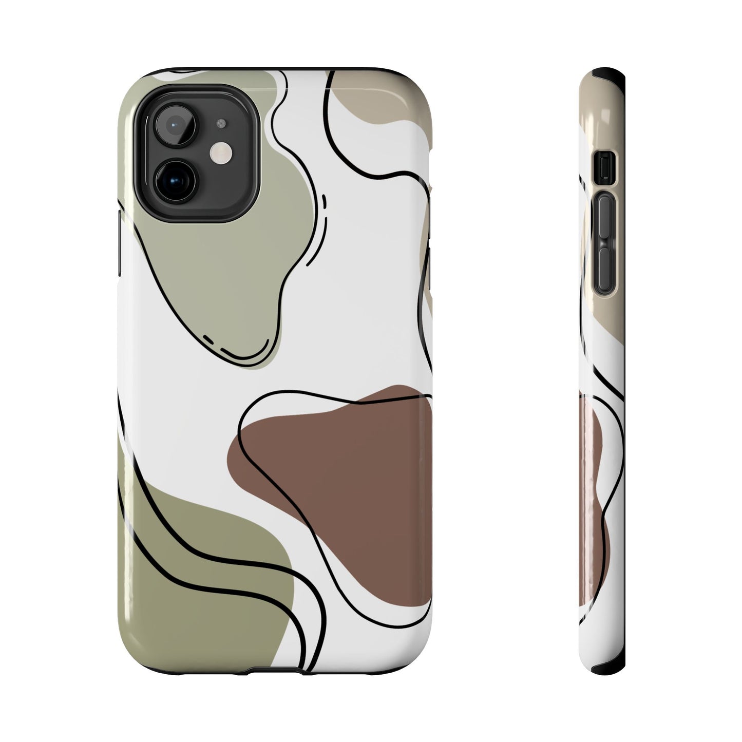 Boho Green Abstract Tough iPhone Case | Sole Artist Studio