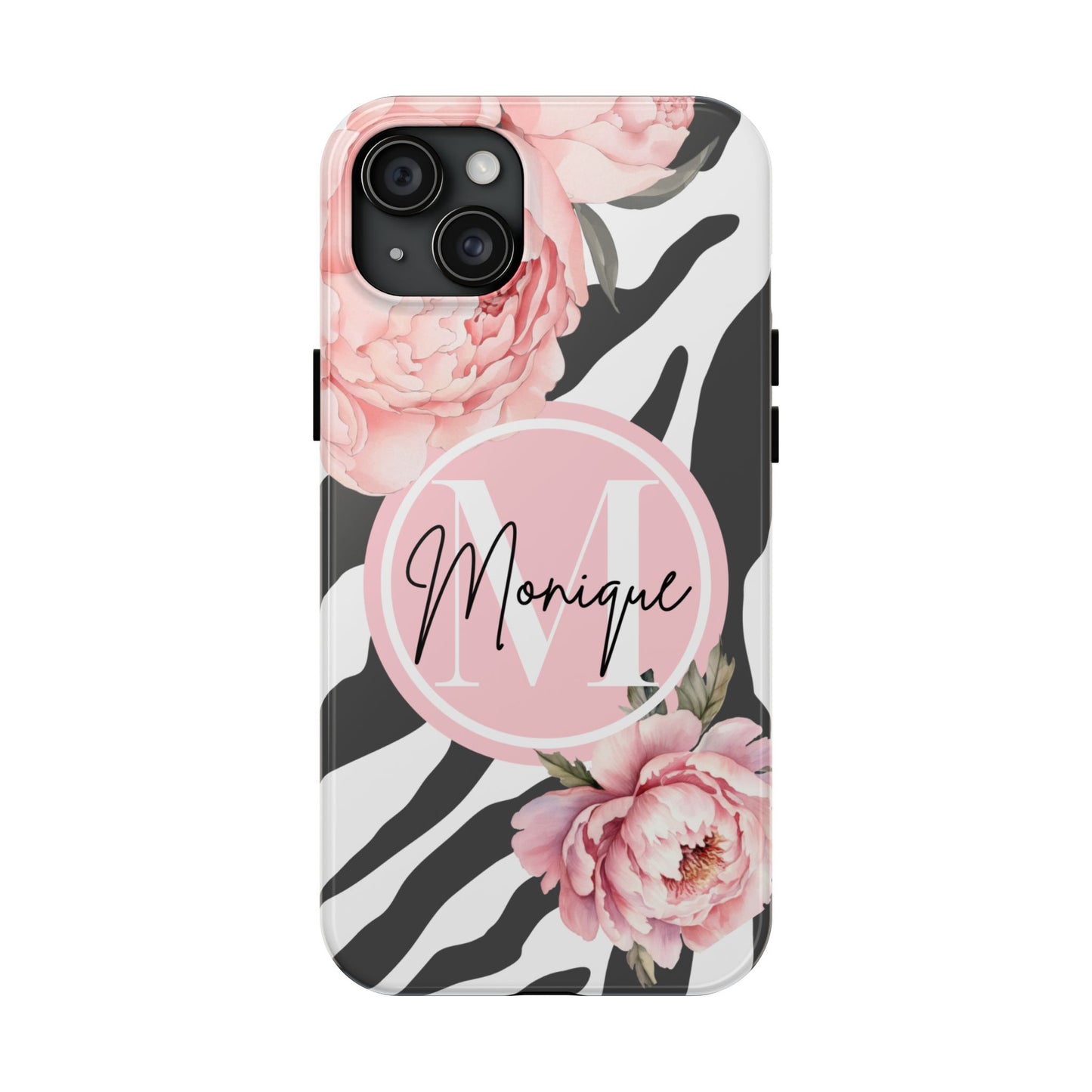 Custom Initial & Name Floral iPhone Case – Personalized Monogram Phone Cover