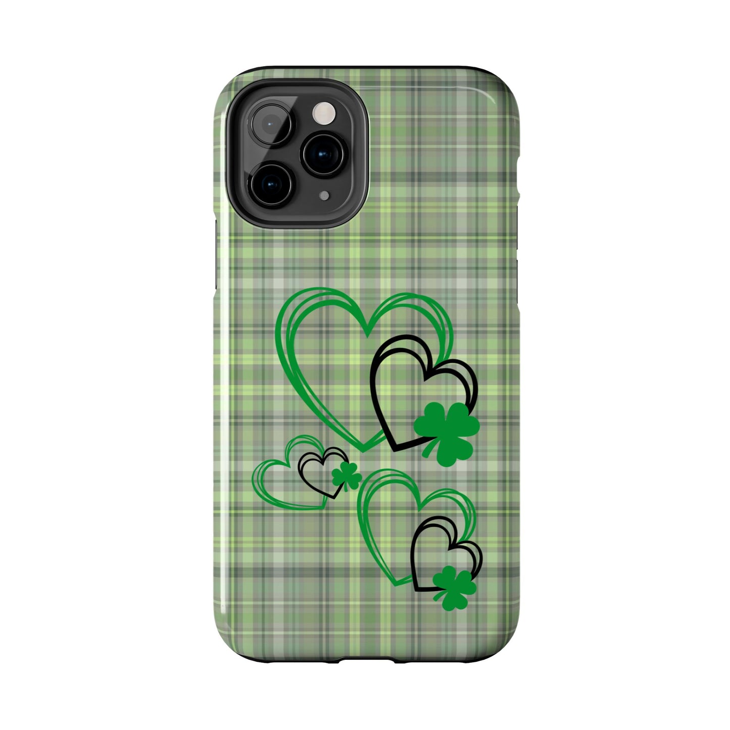 Plaid Hearts & Shamrock St. Patrick’s Day iPhone Case | Sole Artist Studio
