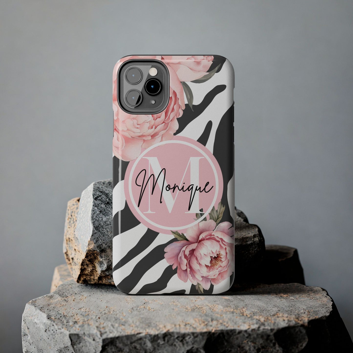 Custom Initial & Name Floral iPhone Case – Personalized Monogram Phone Cover