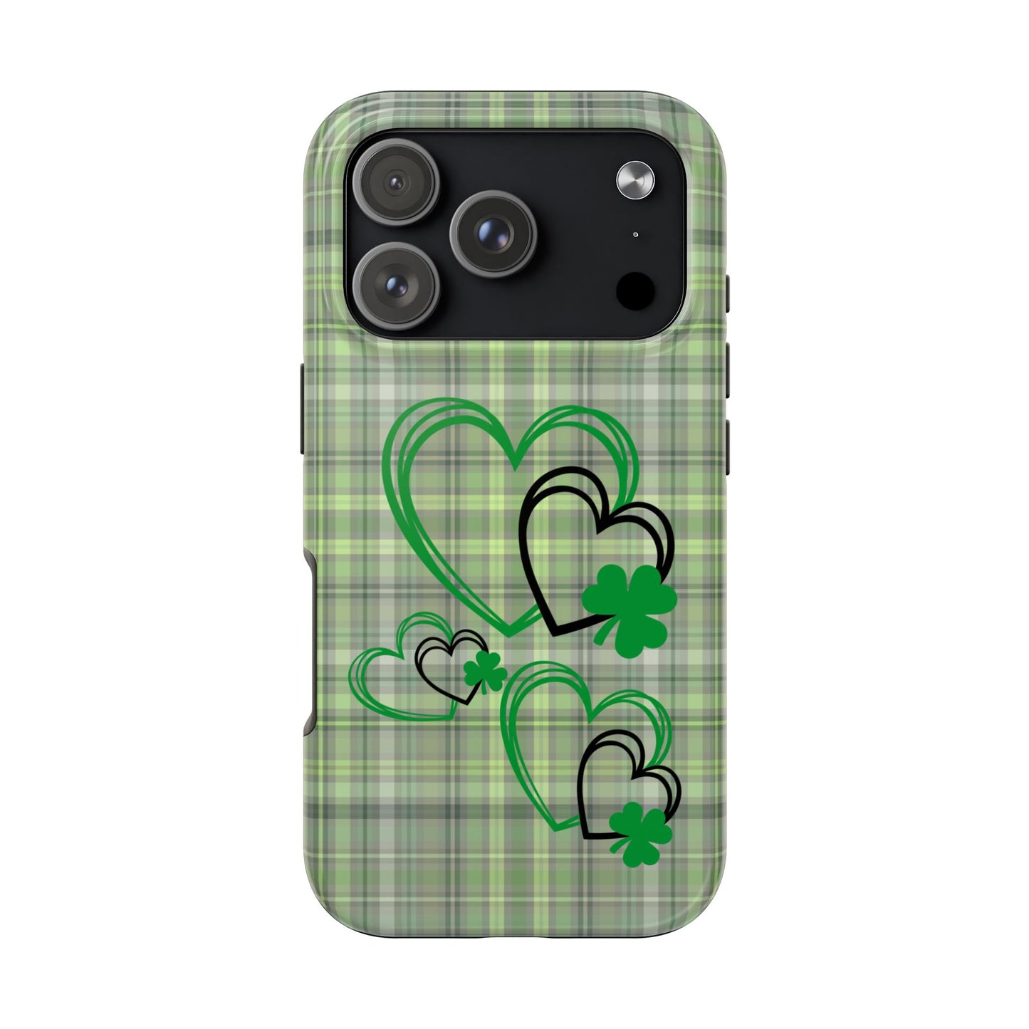 Plaid Hearts & Shamrock St. Patrick’s Day iPhone Case | Sole Artist Studio