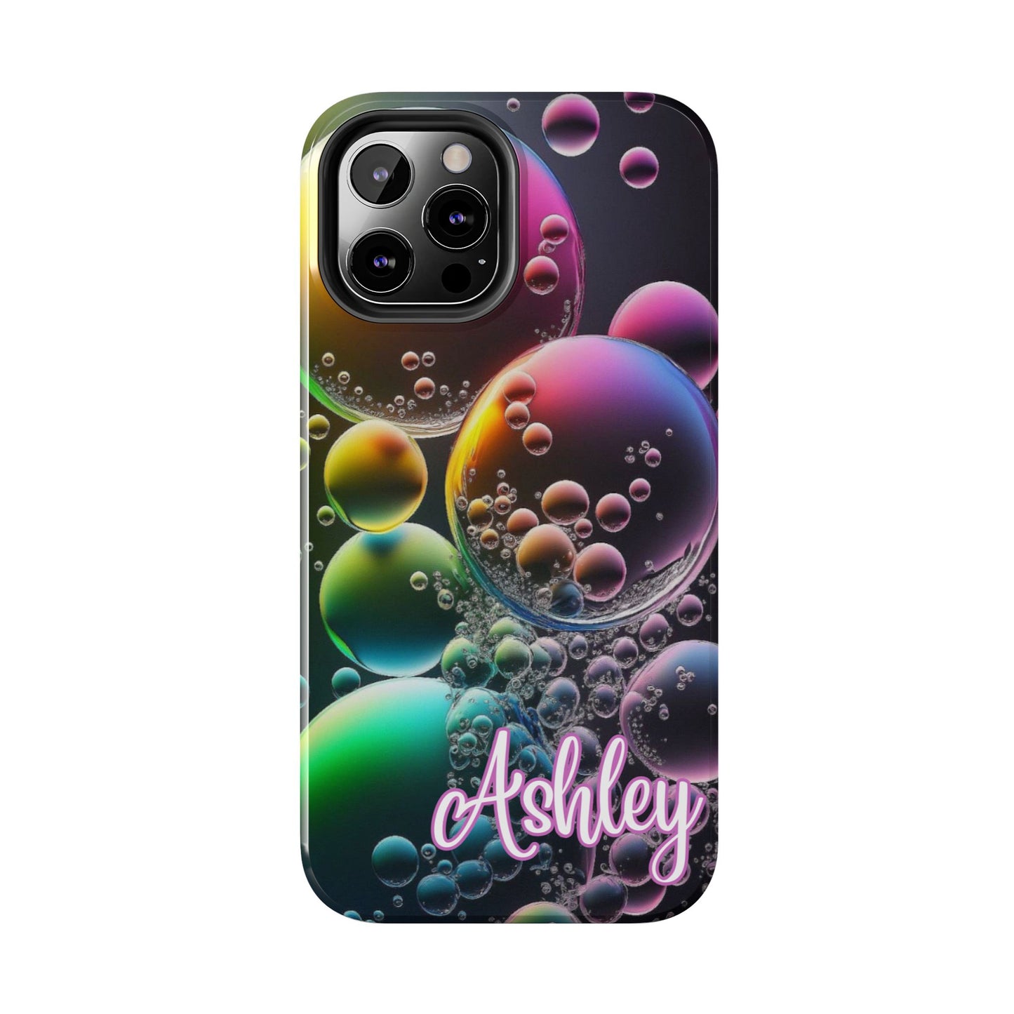Custom Name Bubble iPhone Case – Personalized Colorful Phone Cover