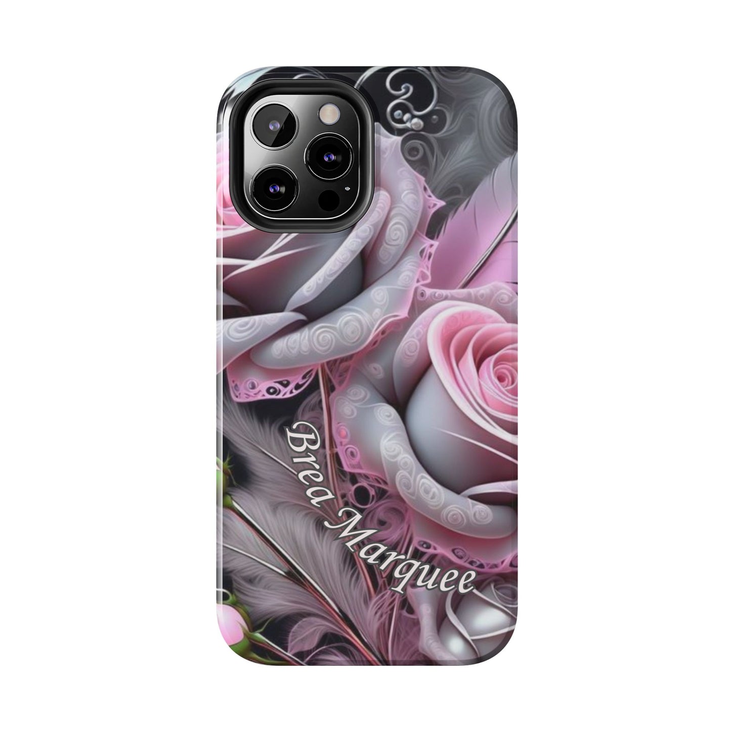 Custom Name Soft Floral iPhone Case – Personalized Elegant Phone Cover