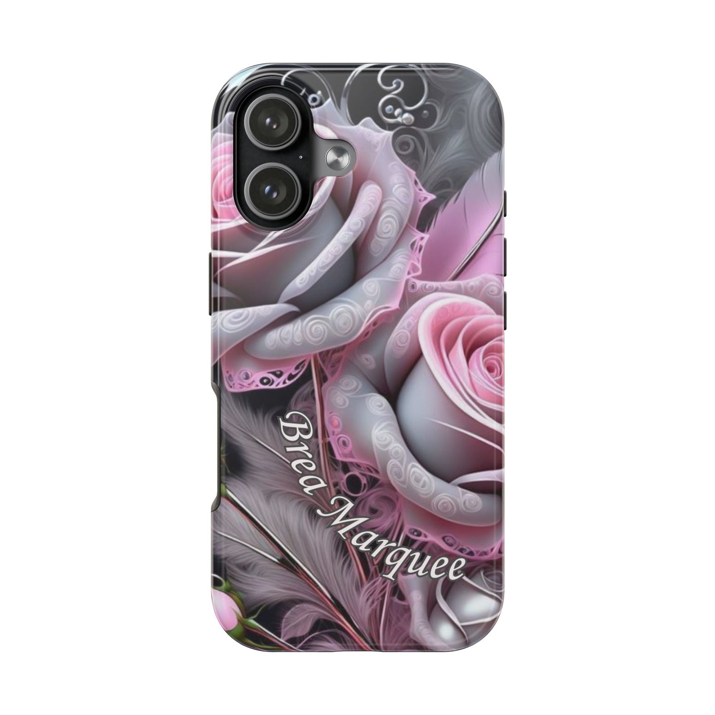 Custom Name Soft Floral iPhone Case – Personalized Elegant Phone Cover