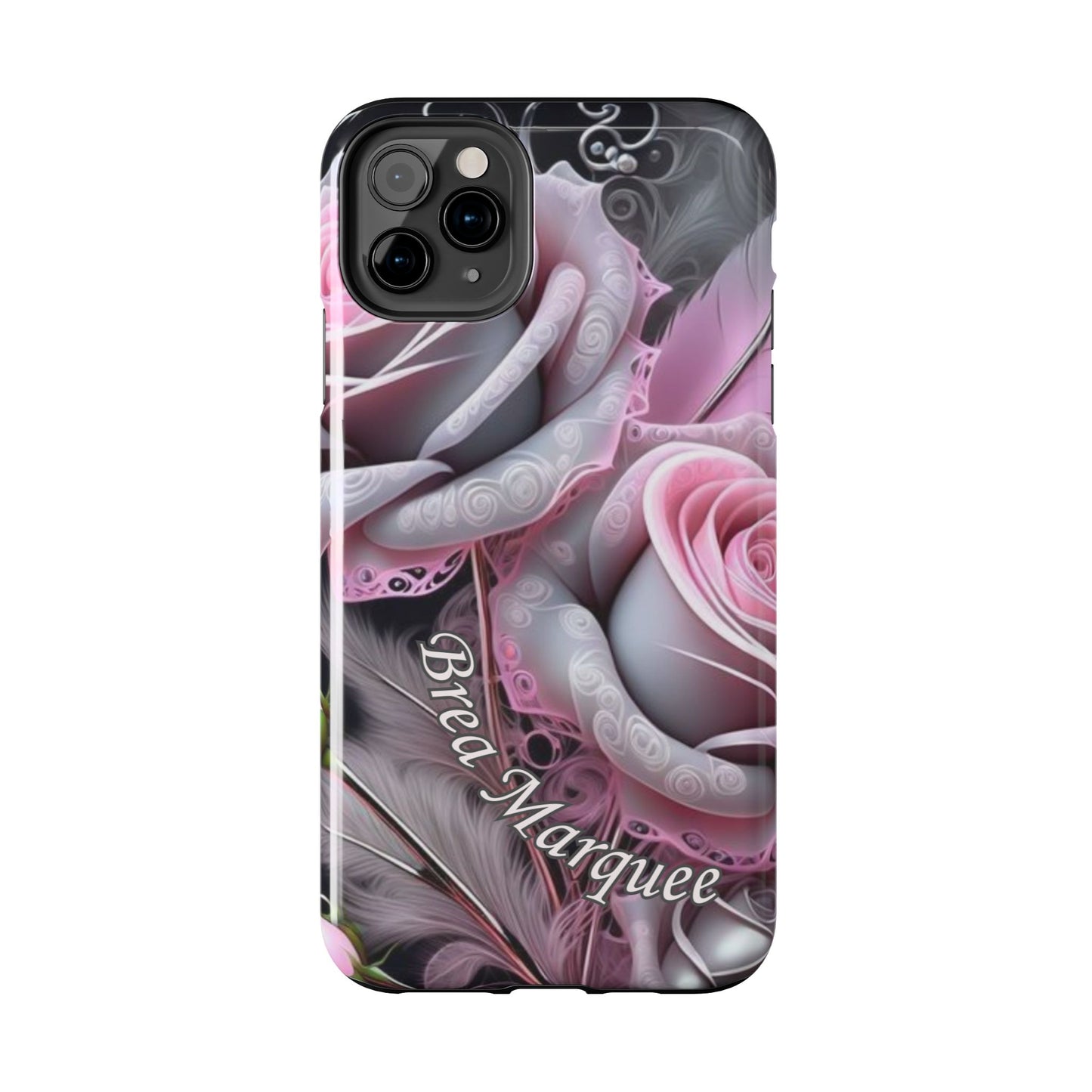 Custom Name Soft Floral iPhone Case – Personalized Elegant Phone Cover