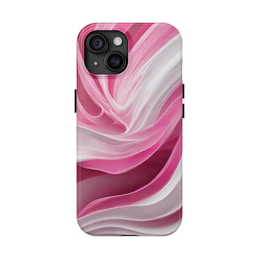 Pink & white wave-abstract iPhone case-phone accessories