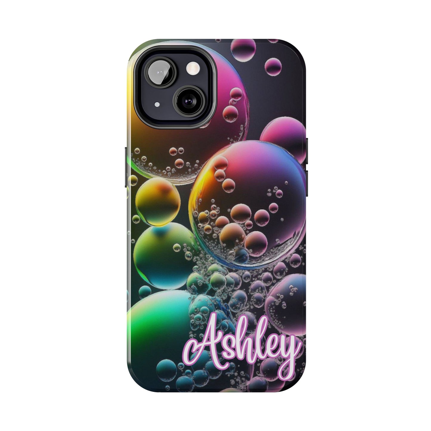 Custom Name Bubble iPhone Case – Personalized Colorful Phone Cover