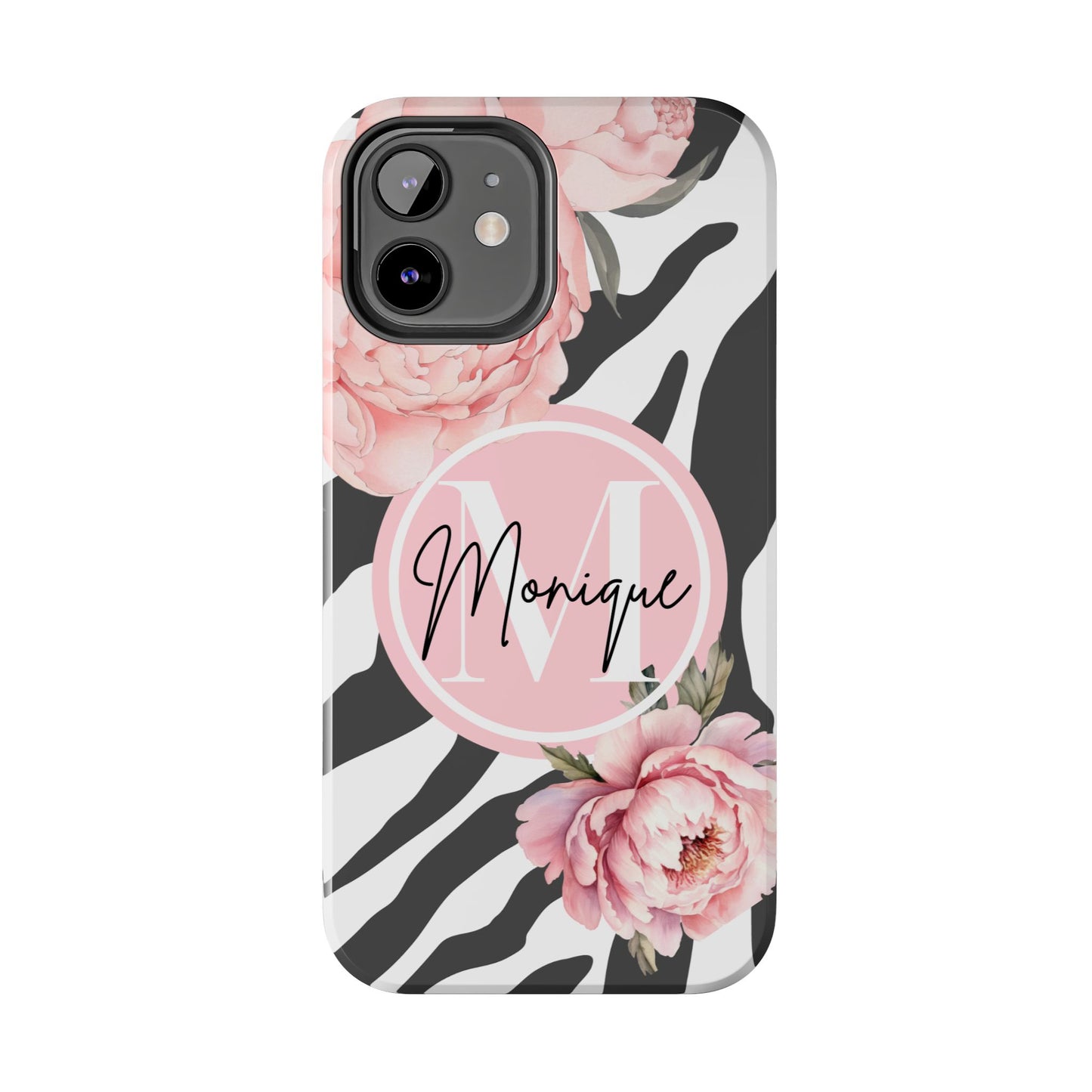Custom Initial & Name Floral iPhone Case – Personalized Monogram Phone Cover