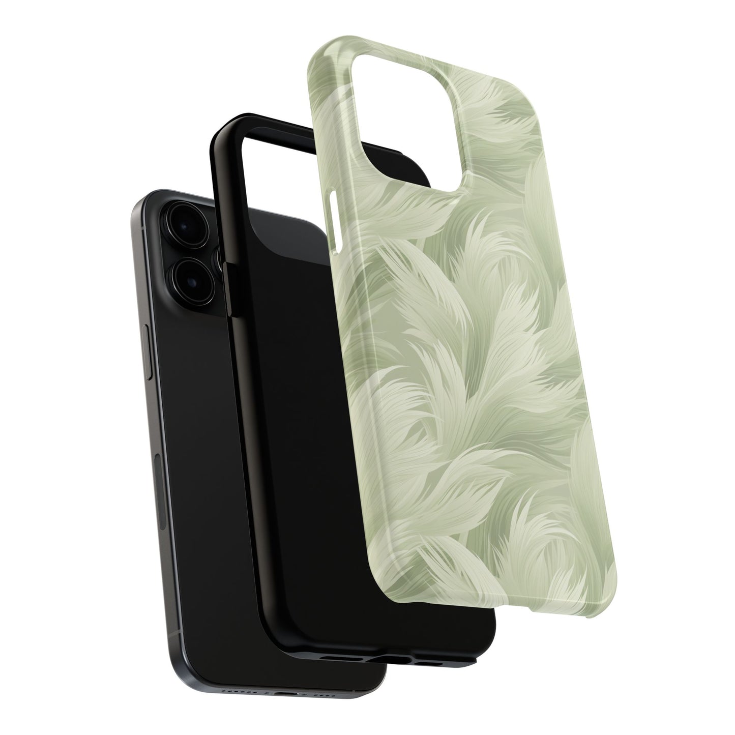Feathered Sage Green Abstract iPhone Case | Sole Artist Studio