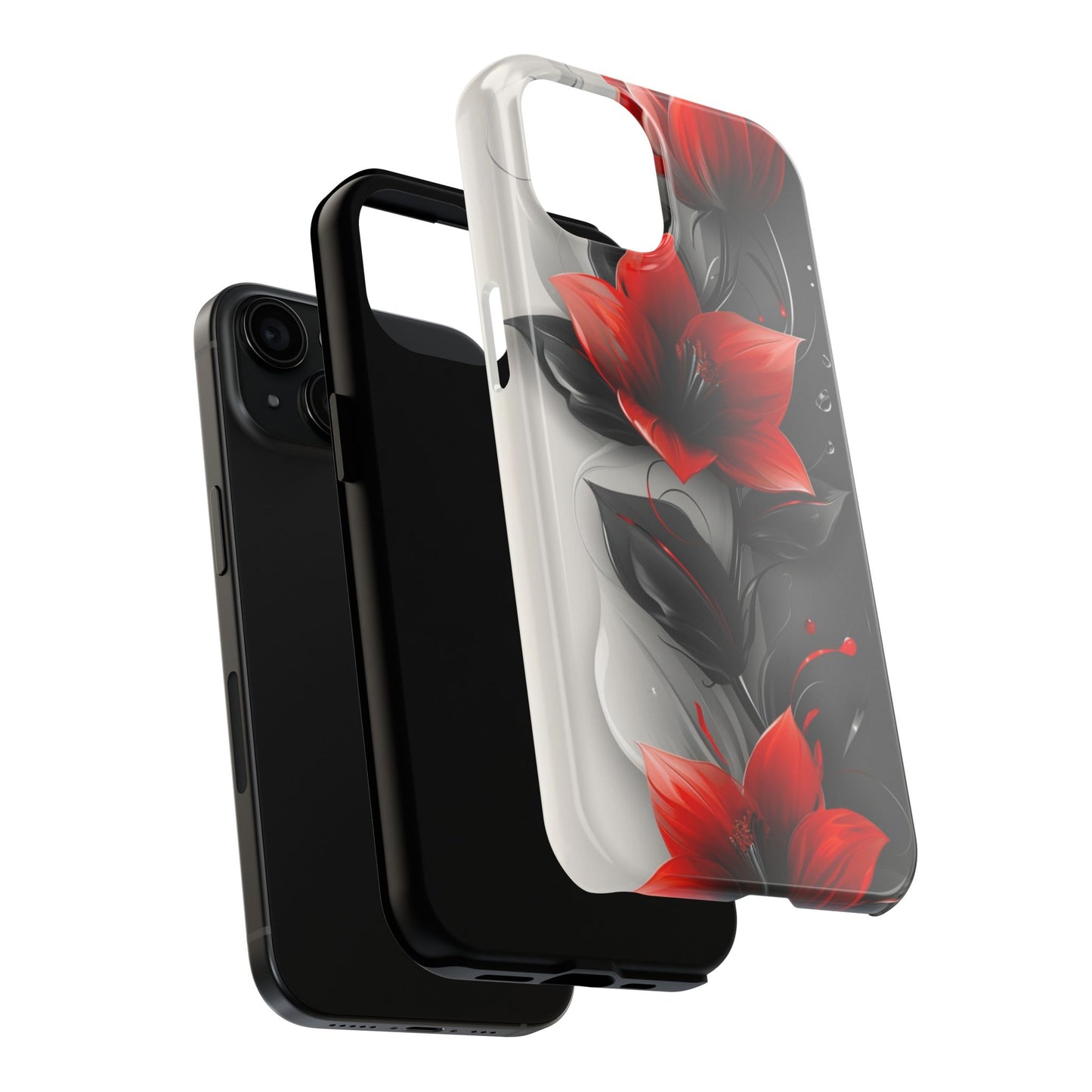 Red & Black Floral iPhone Case | Sole Artist Studio
