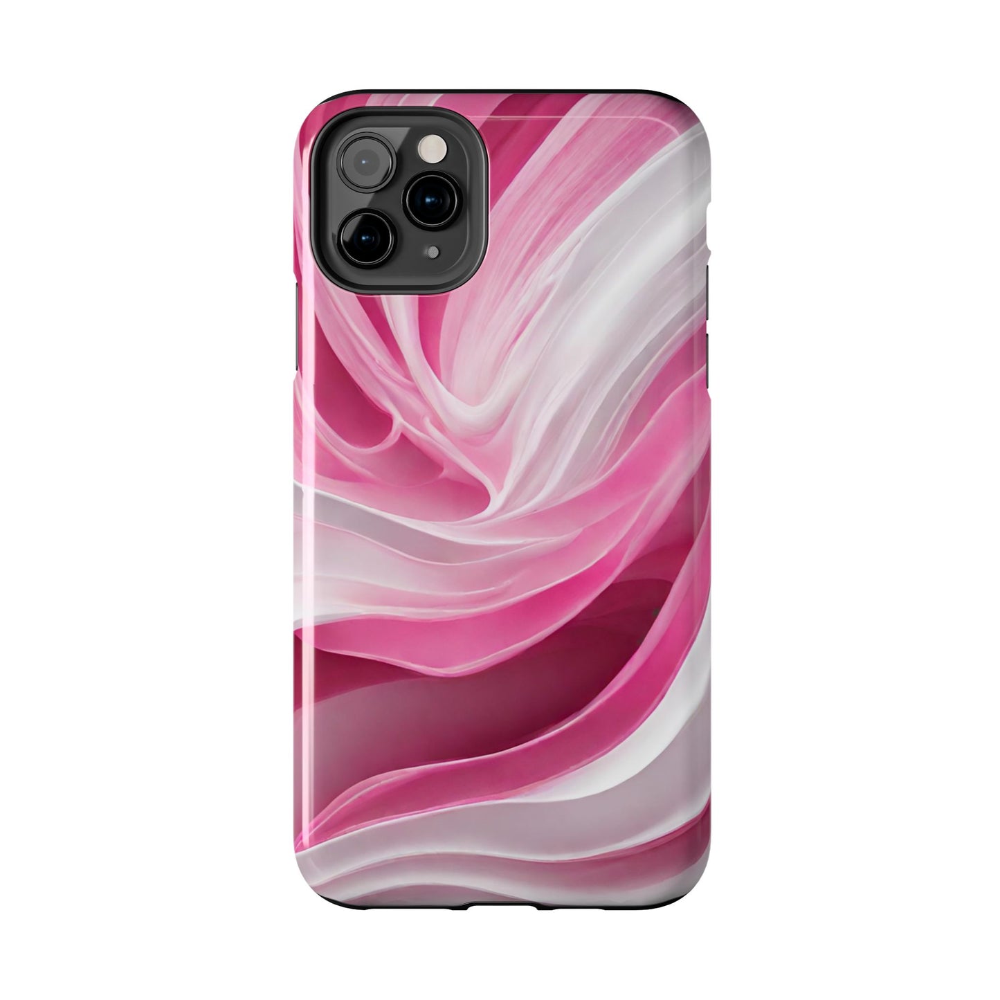 Pink & white wave-abstract iPhone case-phone accessories