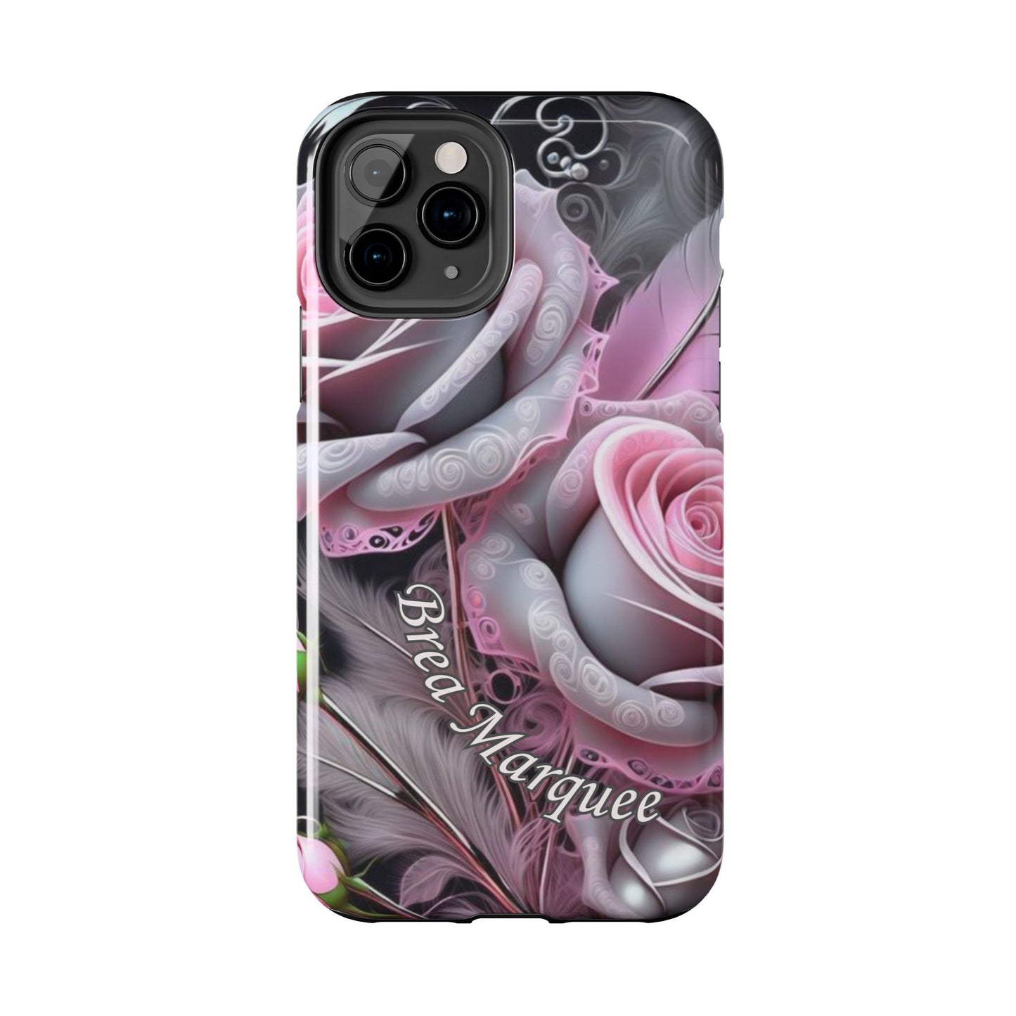 Custom Name Soft Floral iPhone Case – Personalized Elegant Phone Cover