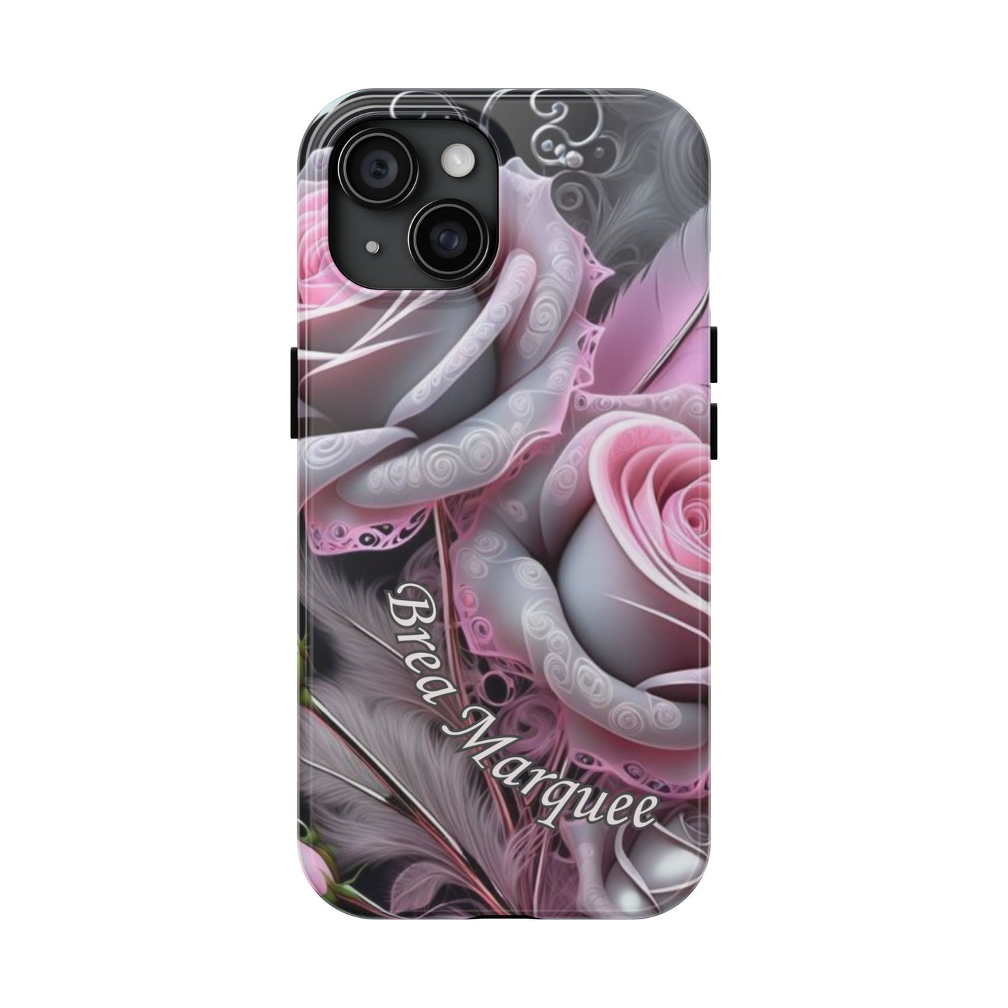 Custom Name Soft Floral iPhone Case – Personalized Elegant Phone Cover