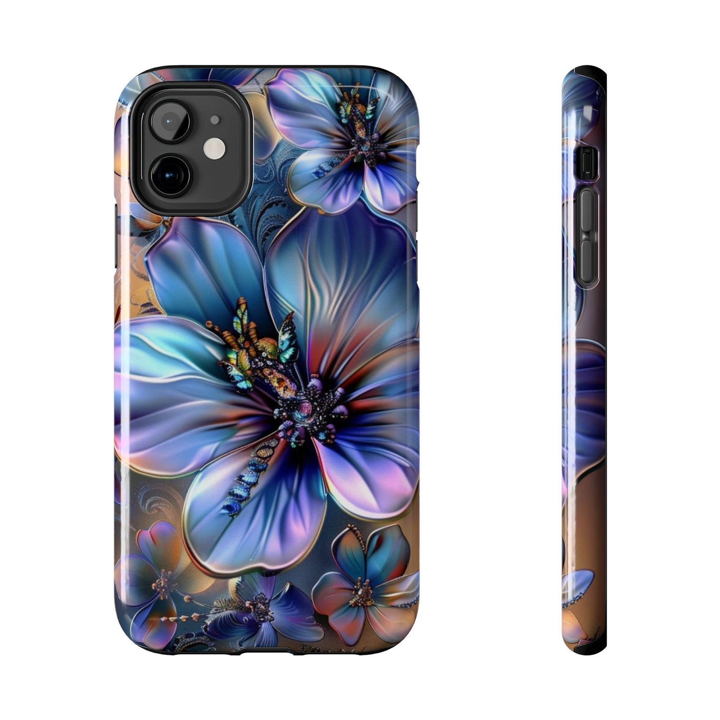 Jeweled hibiscus, floral iPhone Cover, flower Accessory, Cute Phone Protector, seasonal Tech