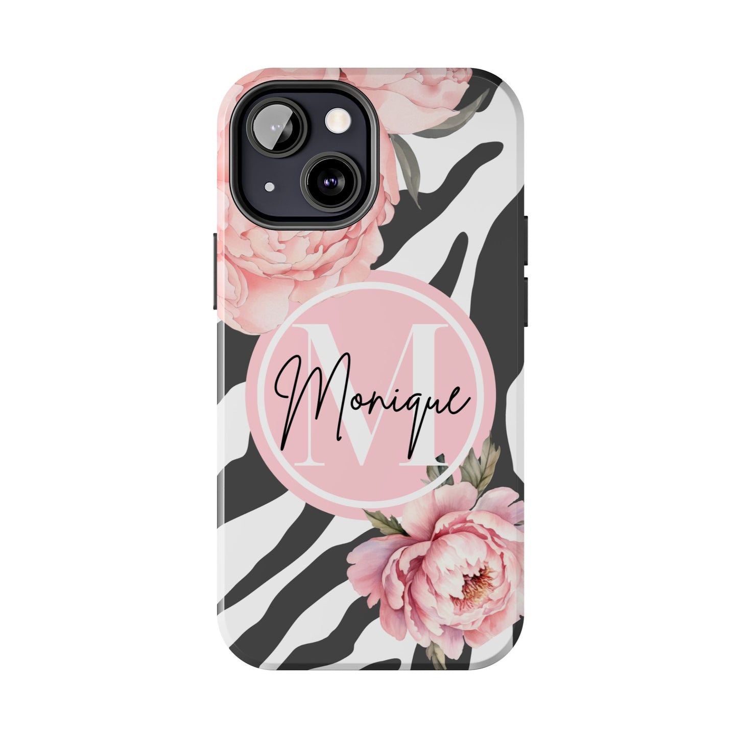 Custom Initial & Name Floral iPhone Case – Personalized Monogram Phone Cover