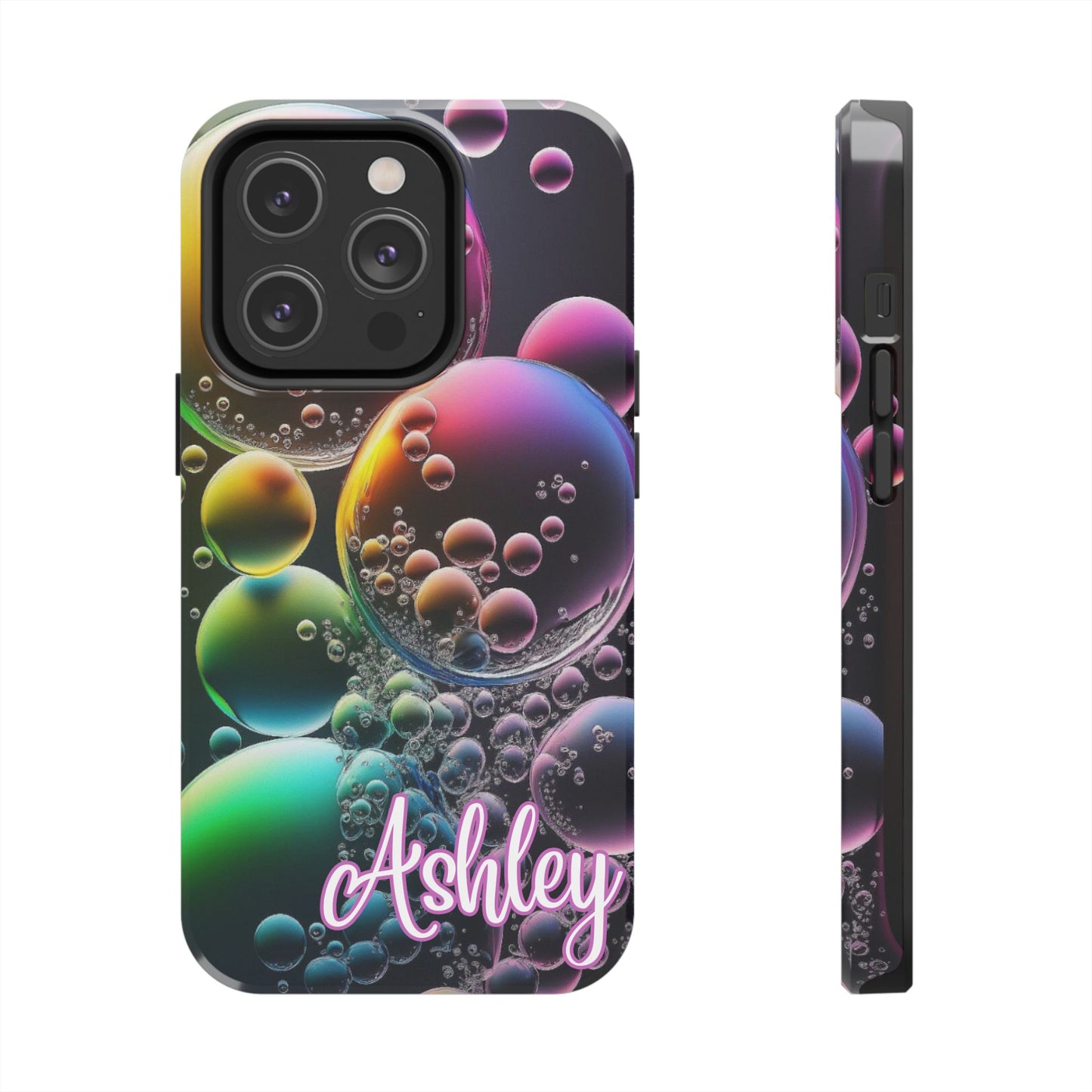 Custom Name Bubble iPhone Case – Personalized Colorful Phone Cover