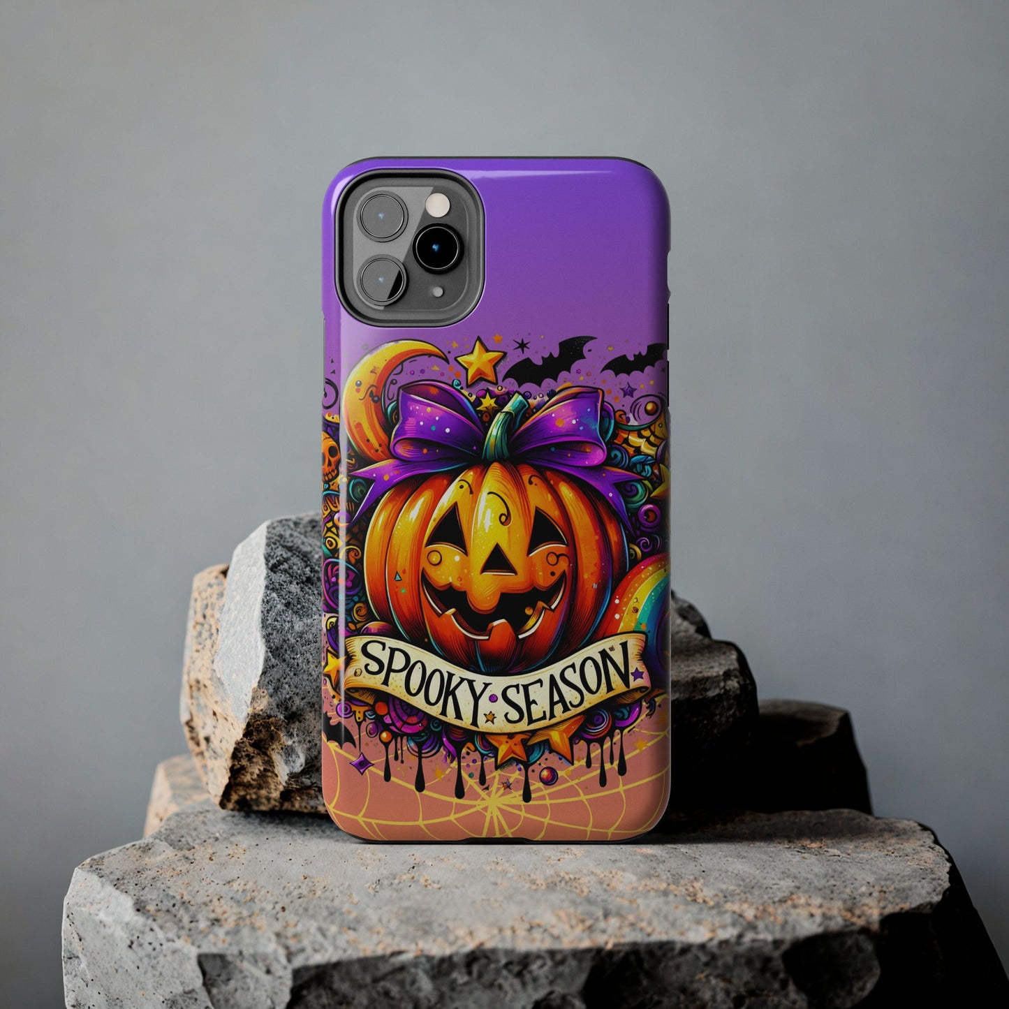 Spooky season pumpkin, Halloween themed Phone case iPhone compatible Models 11-16