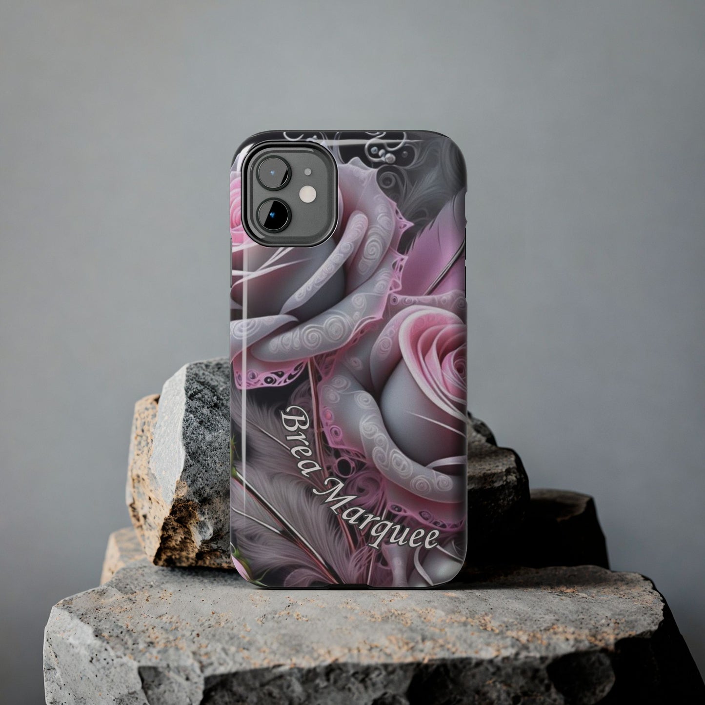 Custom Name Soft Floral iPhone Case – Personalized Elegant Phone Cover