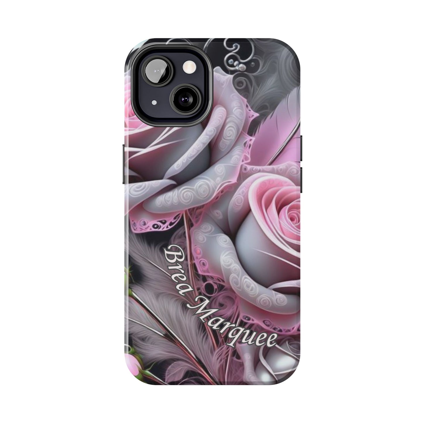 Custom Name Soft Floral iPhone Case – Personalized Elegant Phone Cover
