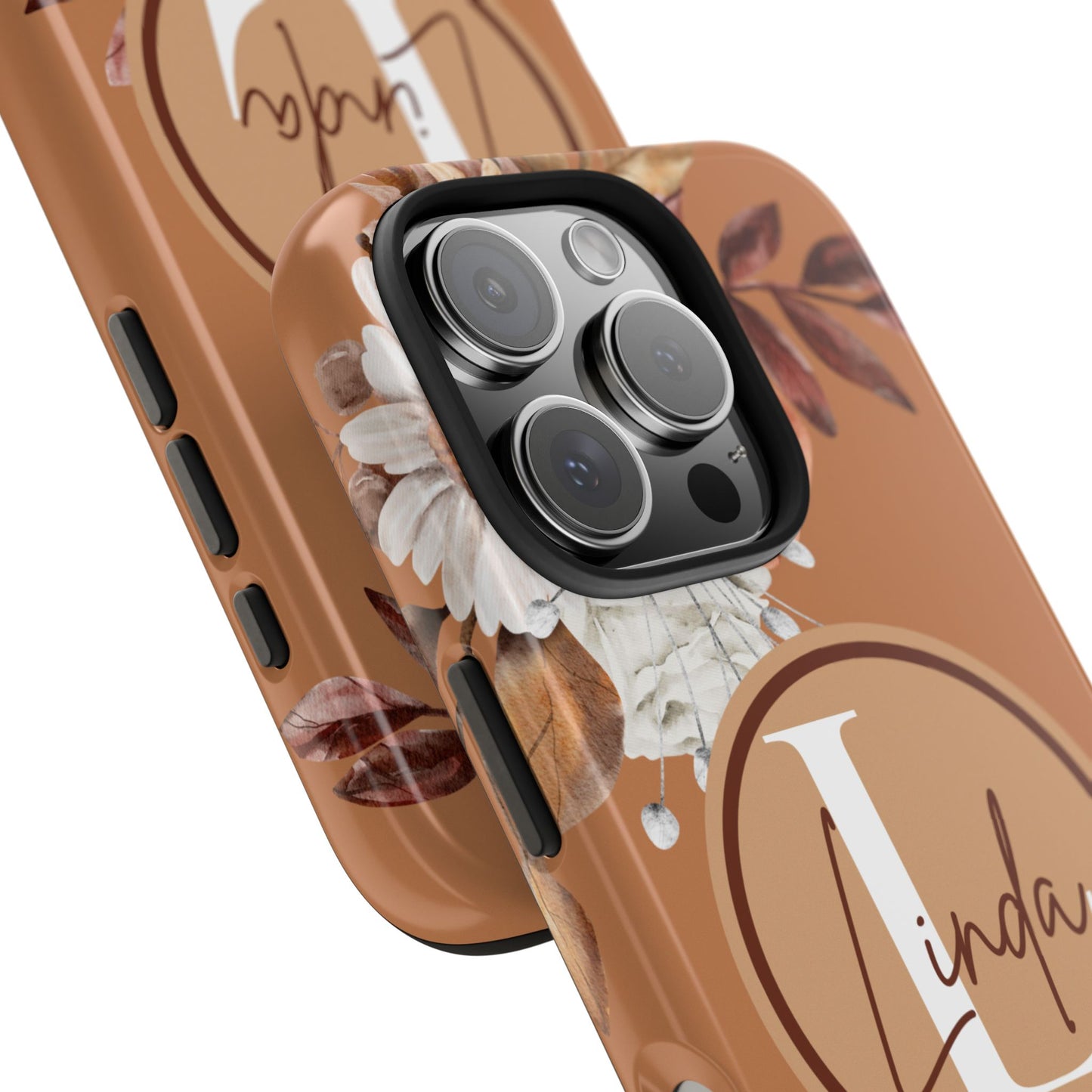 Custom Initial & Name Autumn Floral iPhone Case – Personalized Monogram Phone Cover