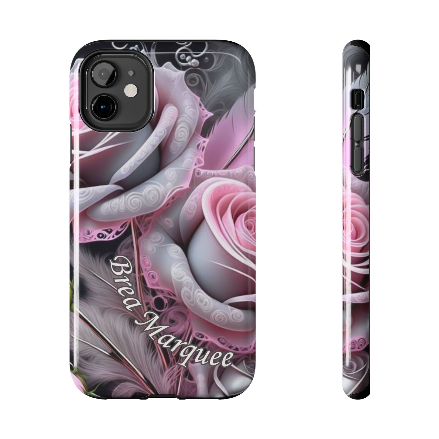 Custom Name Soft Floral iPhone Case – Personalized Elegant Phone Cover