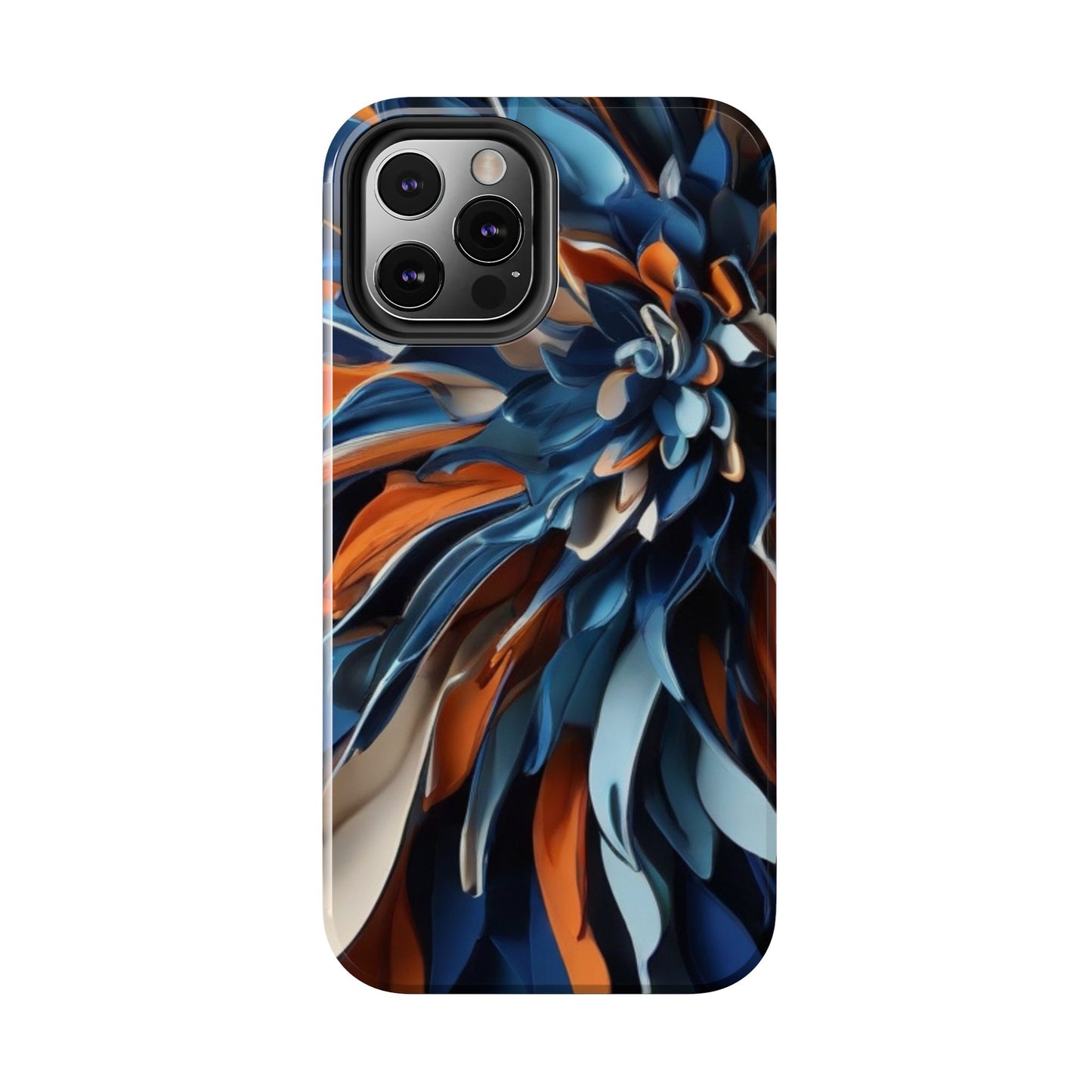 Blue & Orange Abstract Art Tough iPhone Case | Sole Artist Studio