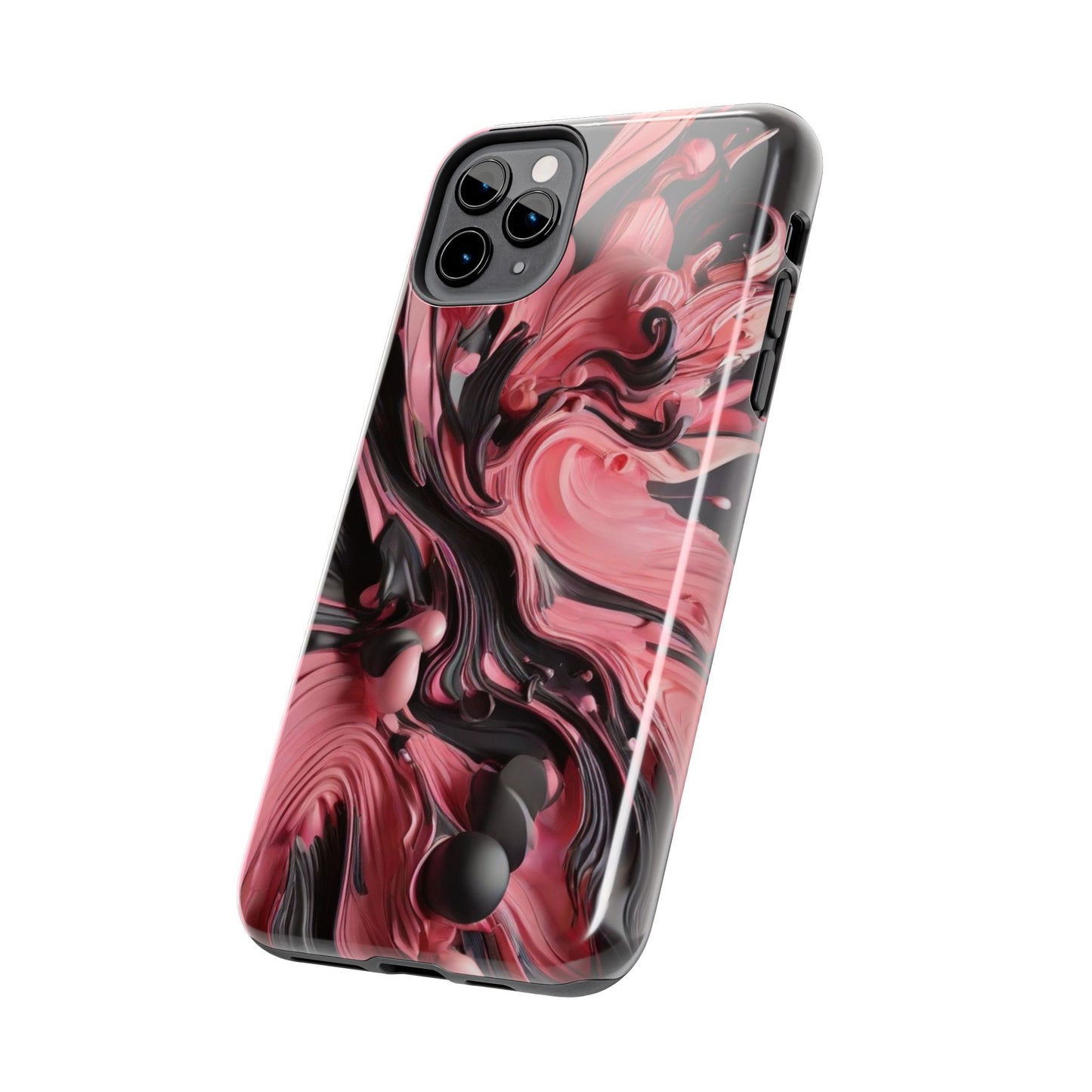 Pink & black abstract iPhone case- aesthetic & stylish design