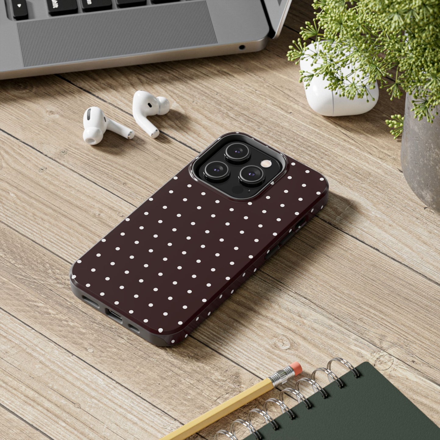 Burgundy Polka Dot iPhone Case | Sole Artist Studio