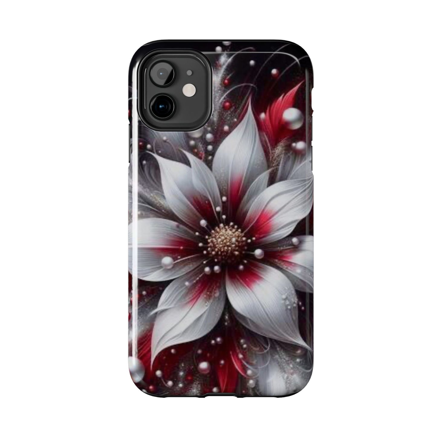 Red & White Christmas Floral iPhone Case | Sole Artist Studio