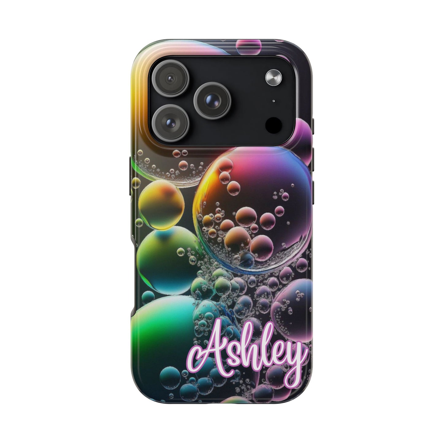 Custom Name Bubble iPhone Case – Personalized Colorful Phone Cover