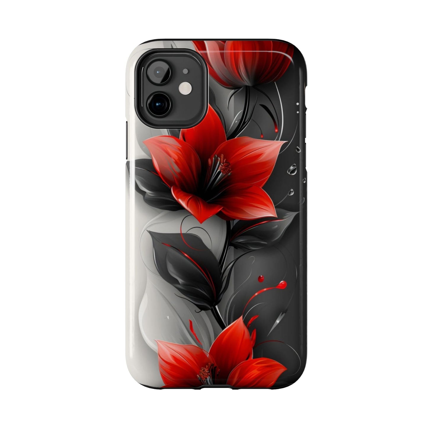 Red & Black Floral iPhone Case | Sole Artist Studio